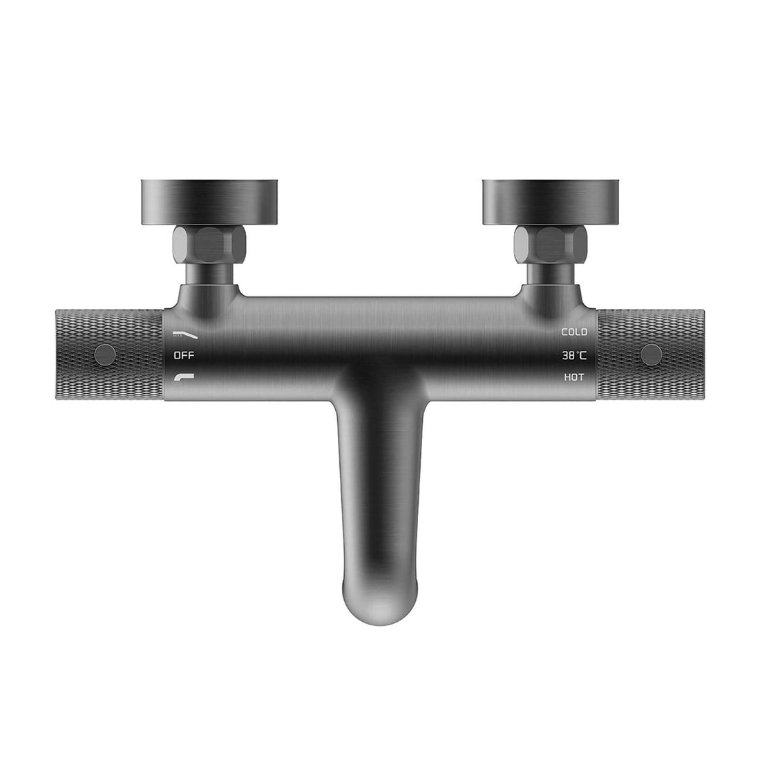 Wiesbaden Ribbd middenafstand 15 cm Gunmetal badthermostatische mengkraan