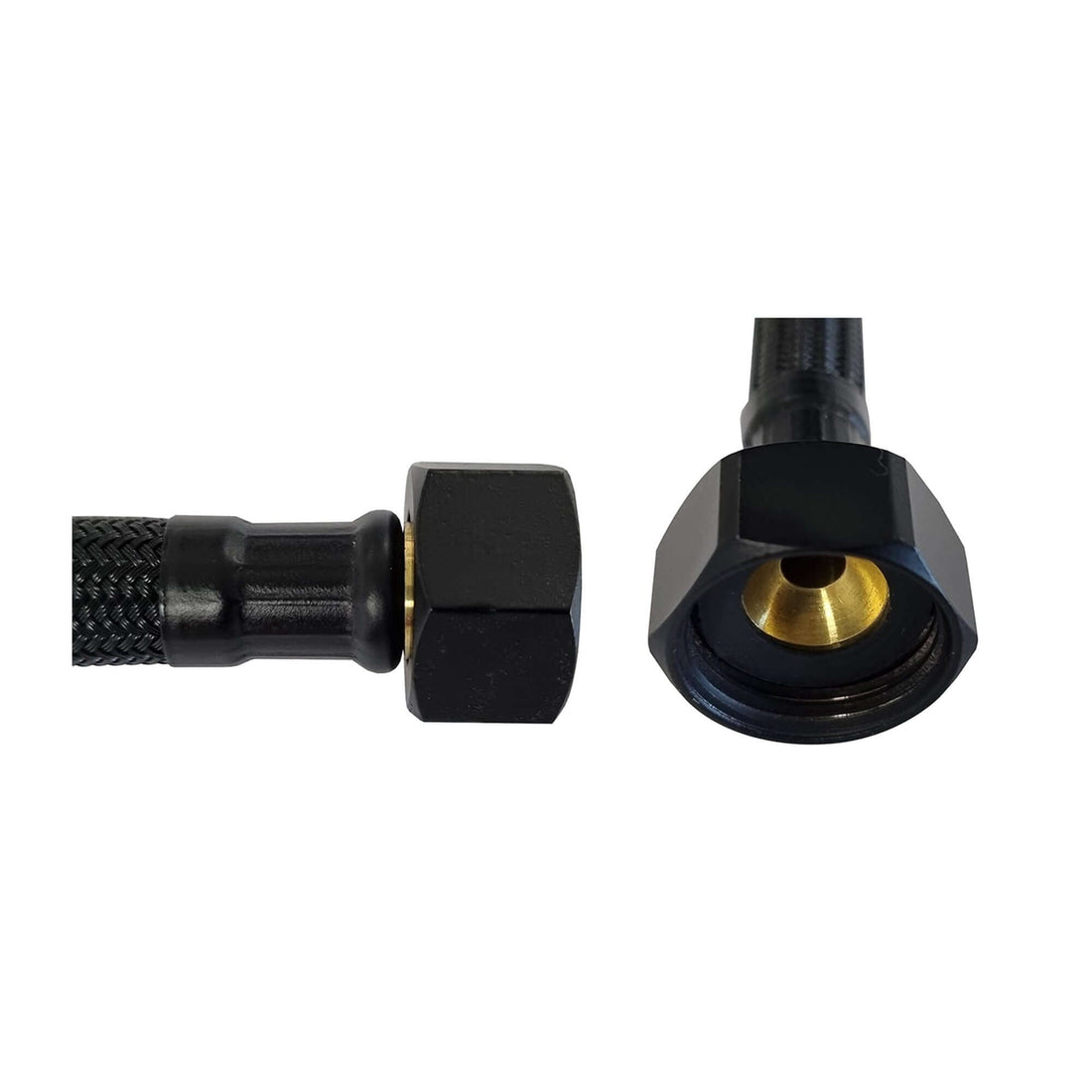 Wiesbaden Riko Nylon Flexibele Aansluitslang 1/2 x 3/8 30 cm Mat Zwart