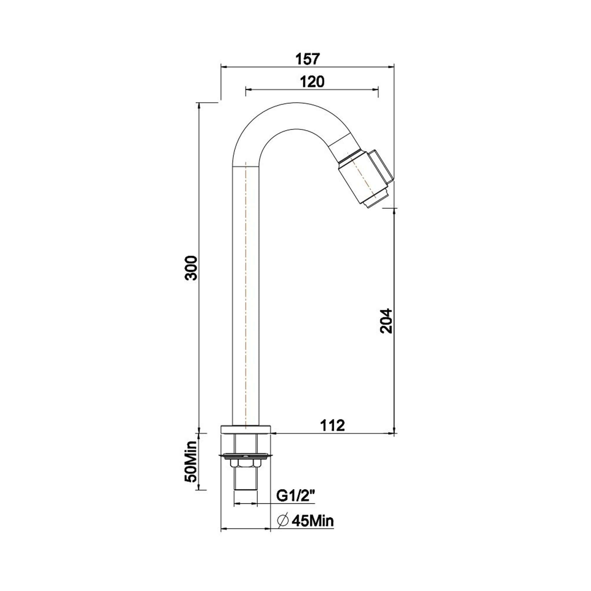 Wiesbaden Victoria 1/2" XL Toiletkraan Chroom