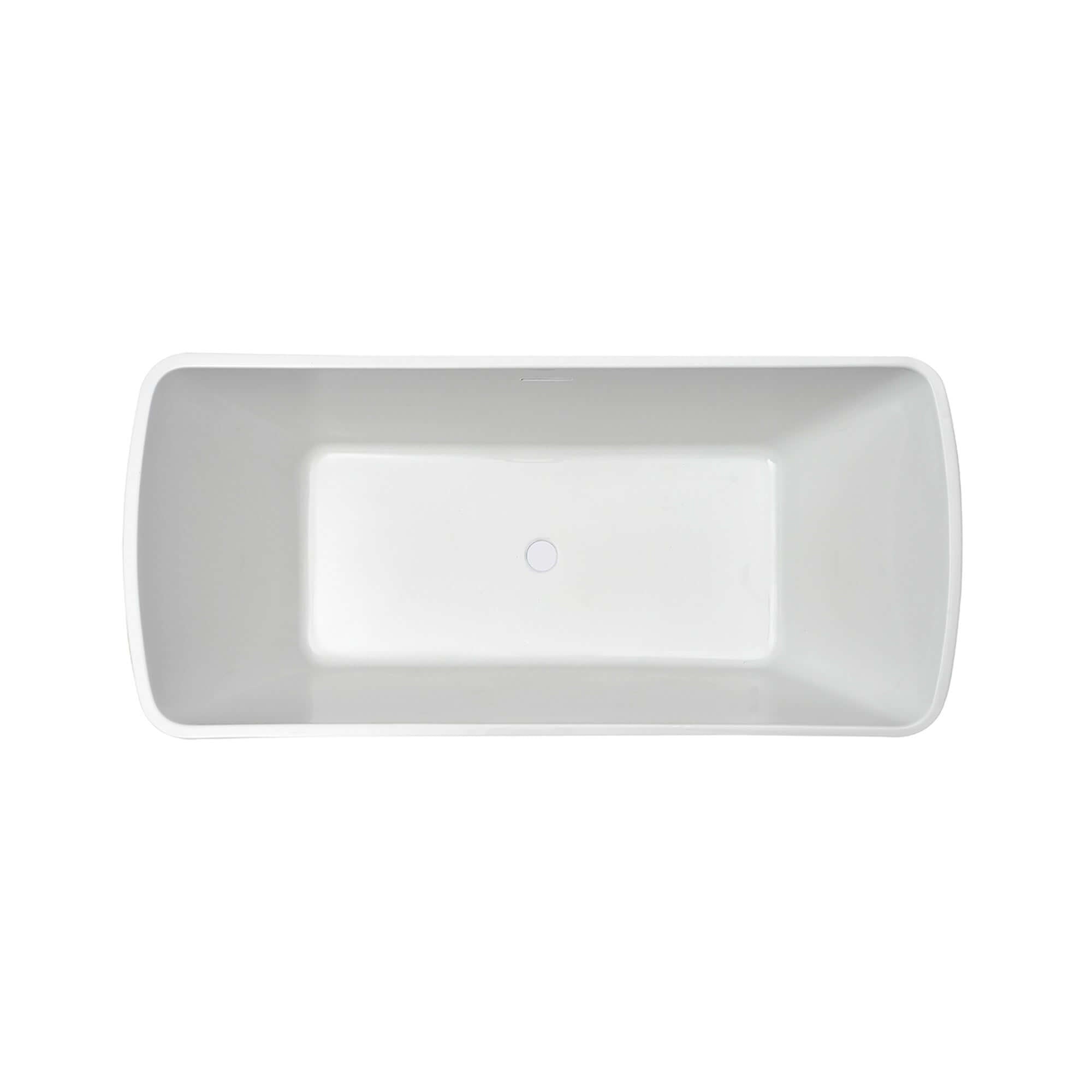Wiesbaden Larx Vrijstaand Vierkant Acrylbad met Afvoer 170x78 cm Wit