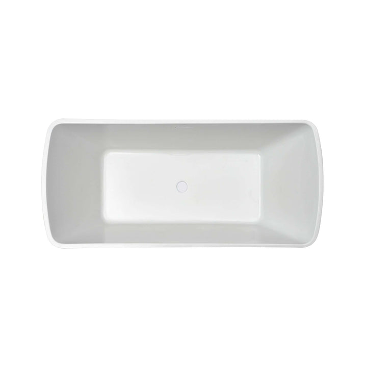 Wiesbaden Larx Vrijstaand Vierkant Acrylbad met Afvoer 170x78 cm Wit