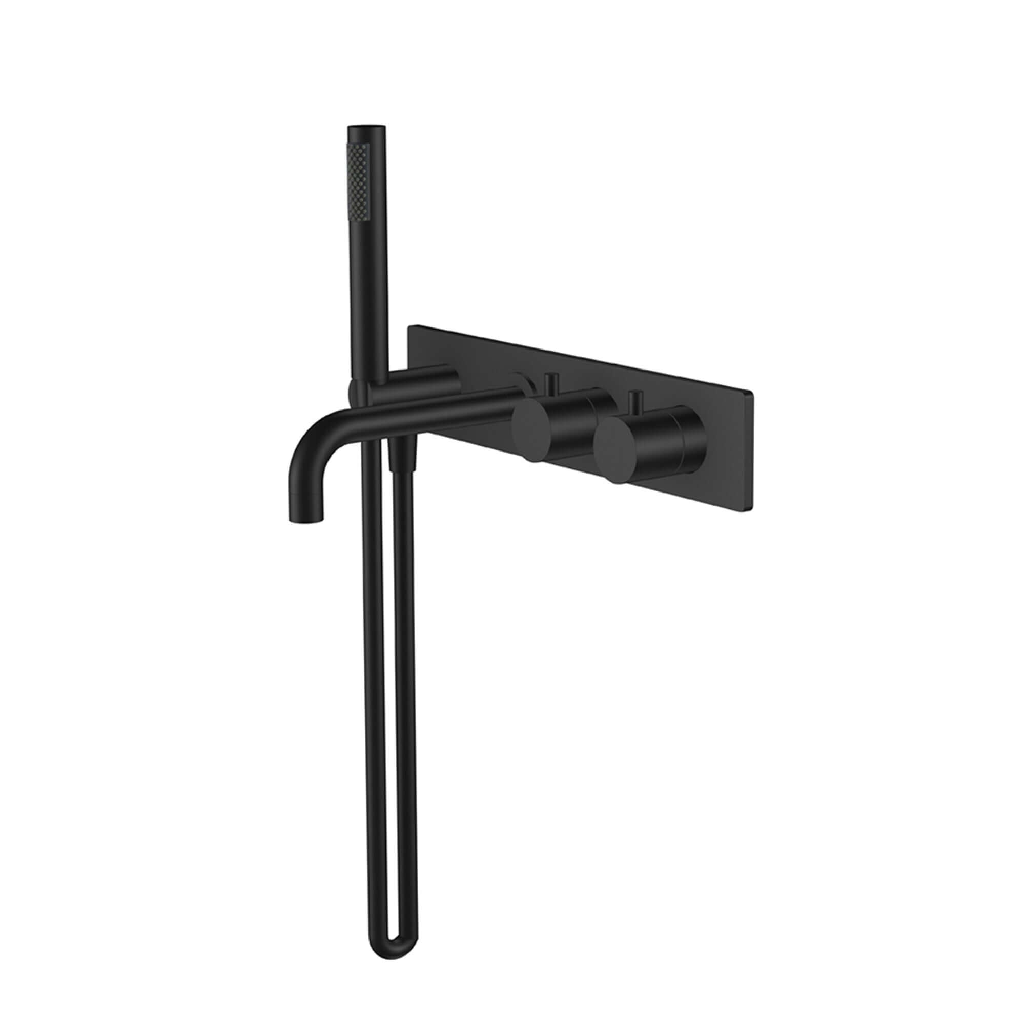 Wiesbaden Style 2-knops inbouwbadthermostaatkraan mat zwart