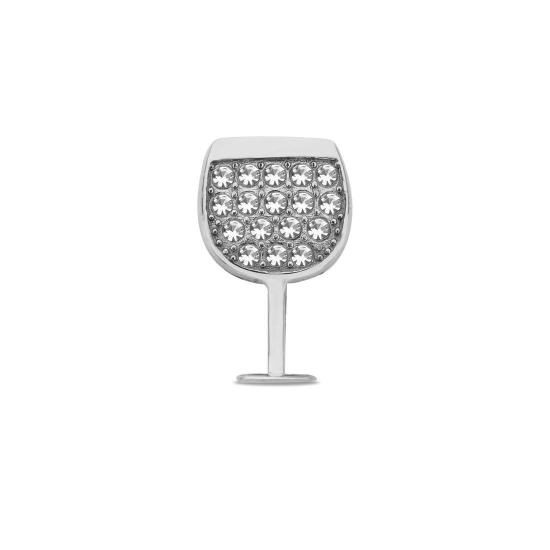 Mesh charm wine glass silver