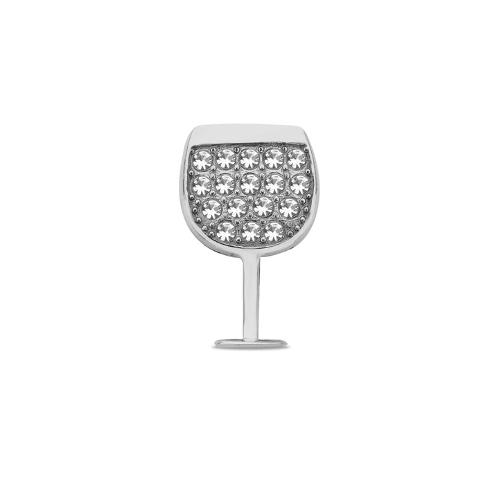 Mesh charm wine glass silver