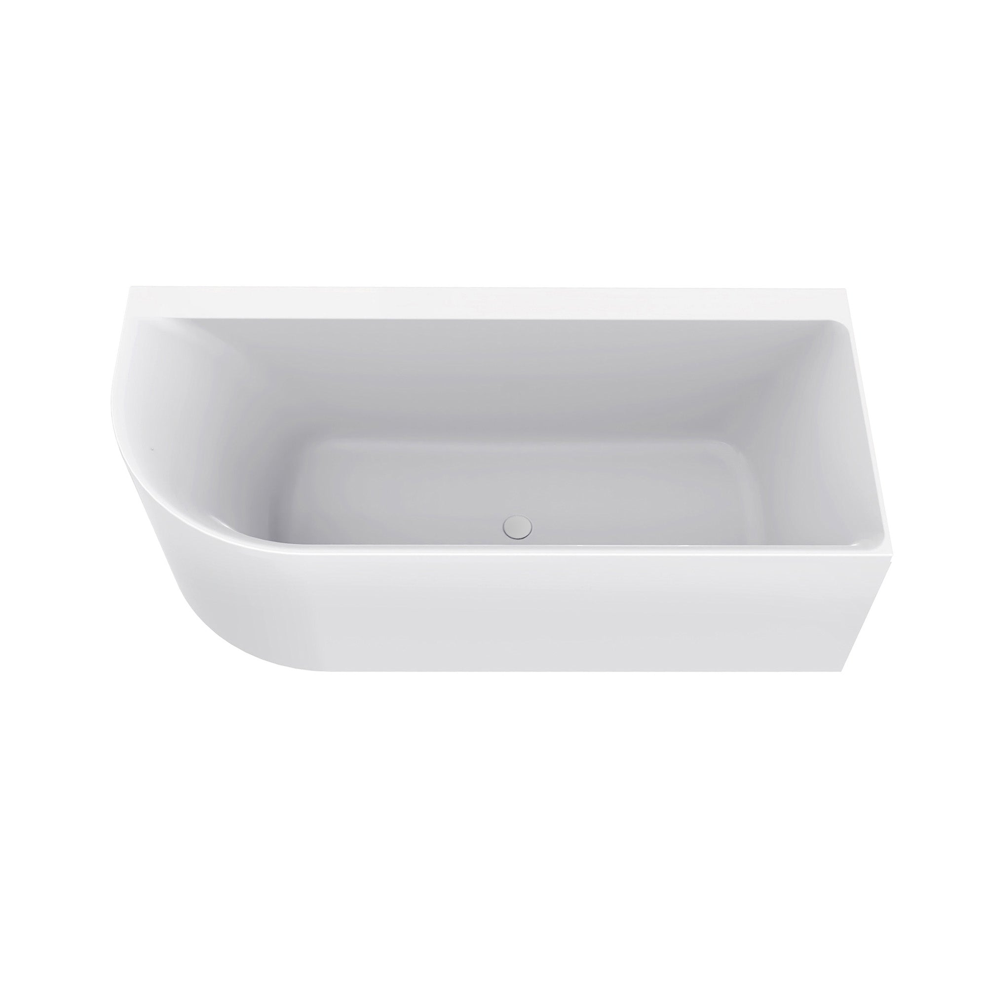 Zenn hoekbad rechts 180 x 80 cm acryl glans wit met waste glans wit