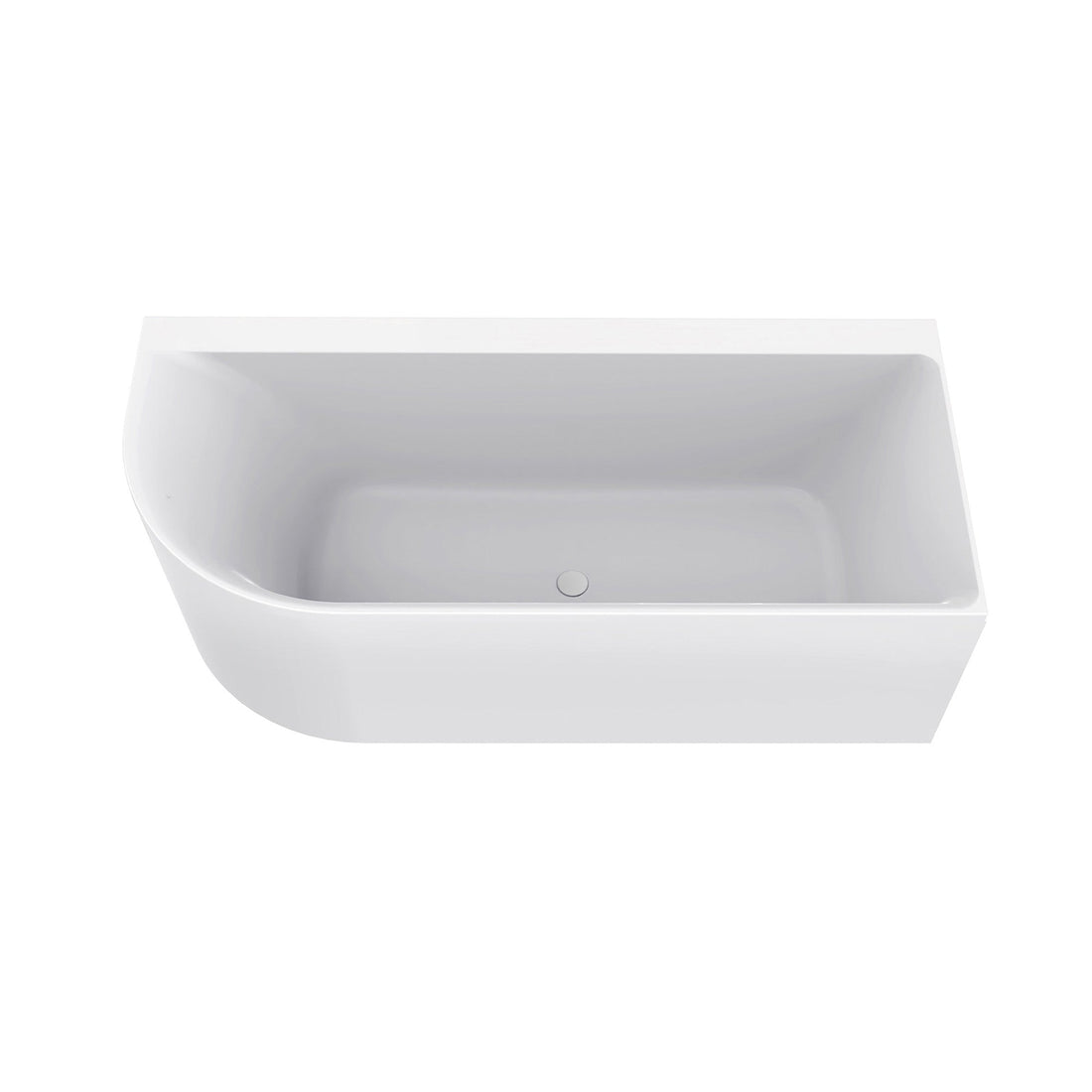 Zenn hoekbad rechts 180 x 80 cm acryl glans wit met waste glans wit