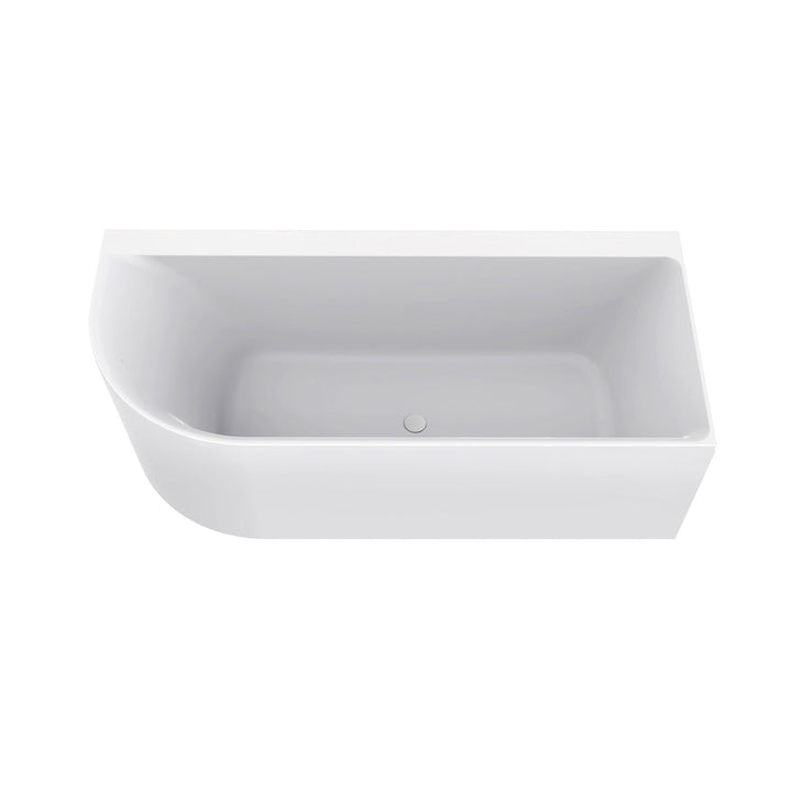 Zenn hoekbad rechts 180 x 80 cm acryl glans wit met waste glans wit