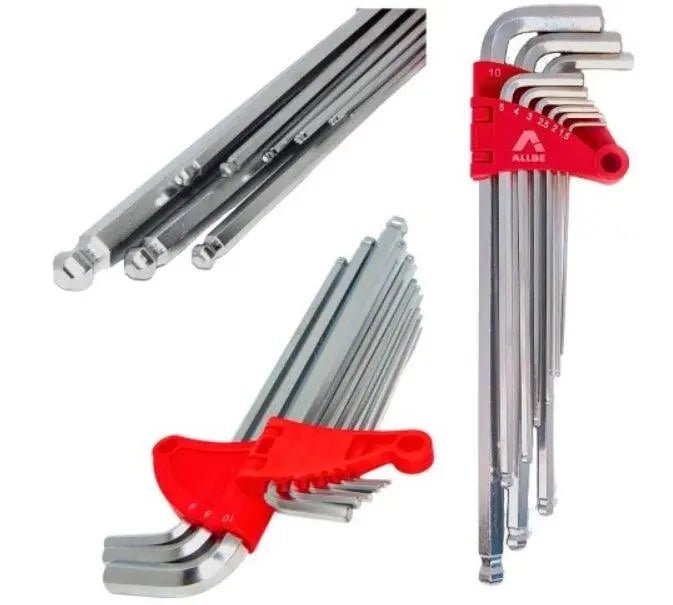 ALLBE Inbussleutelset – Kogelkop – Extra Lang – 1.5-10mm – 9 Stuks