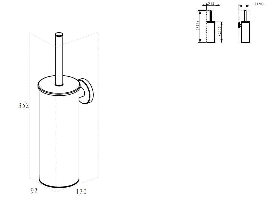 Alonzo Geborsteld RVS Toiletborstel met Houder Wiesbaden