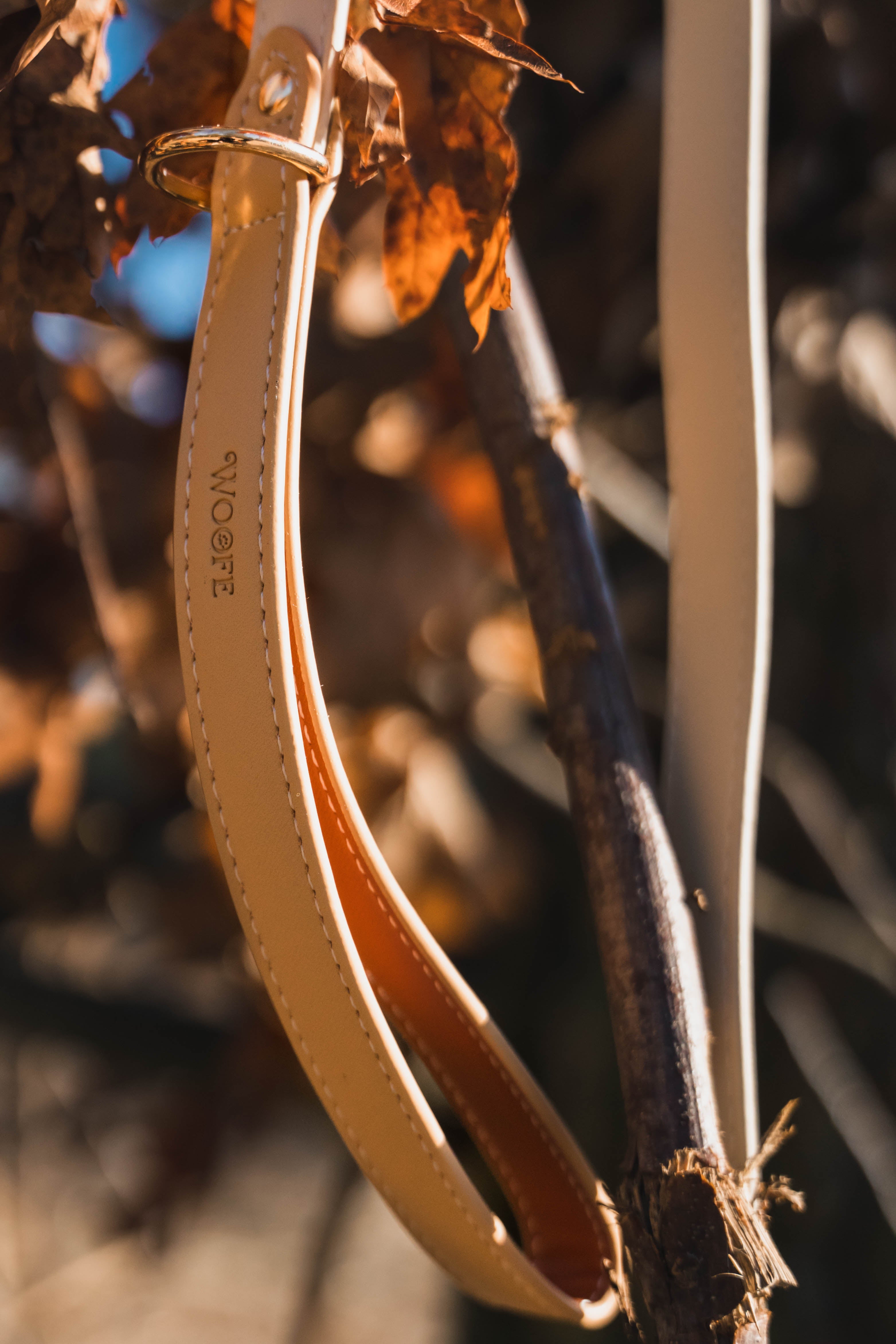 Beige Vegan Leather Leash