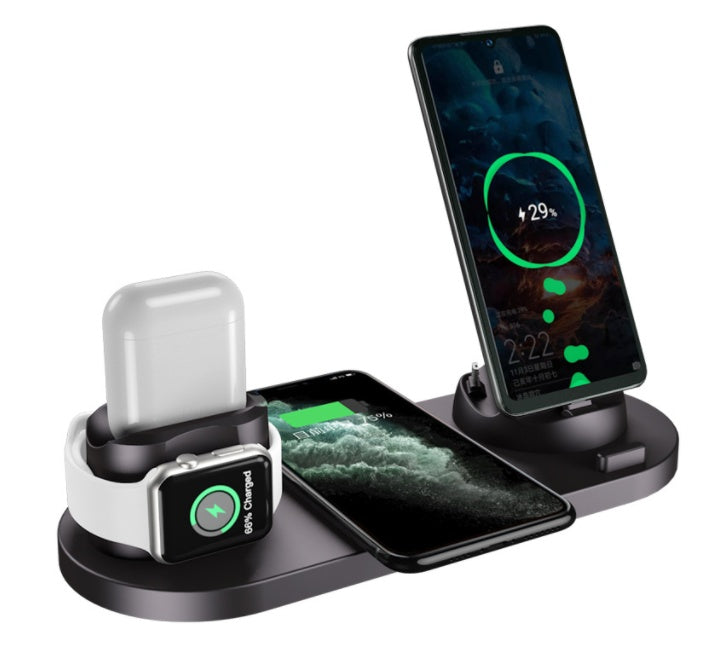 Wireless Charger For IPhone Fast Charger For Phone Fast Charging Pad For Phone Watch 6 In 1 Charging Dock Station - Goat Corp