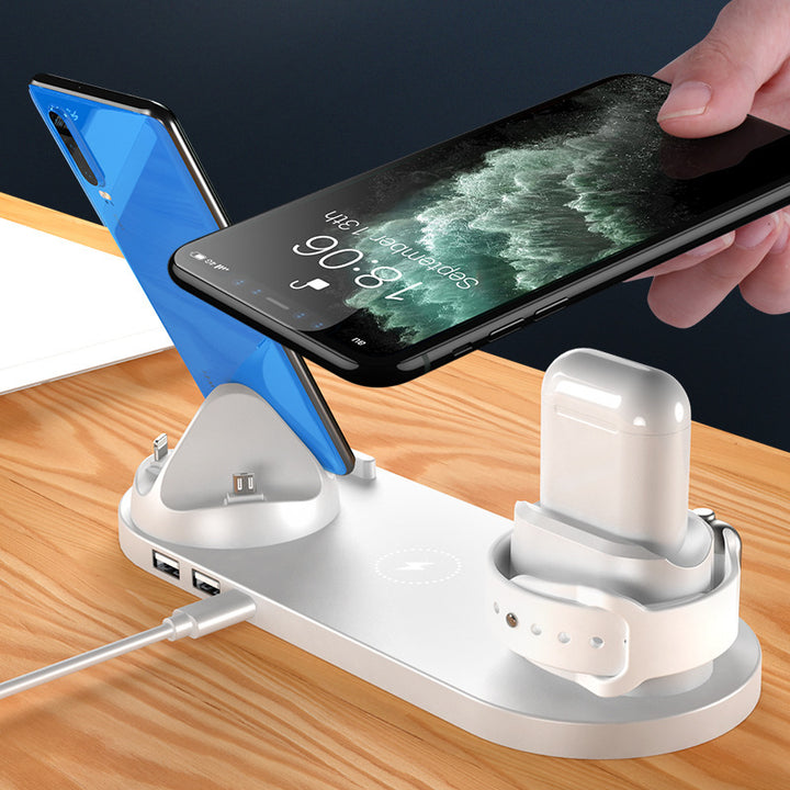 Wireless Charger For IPhone Fast Charger For Phone Fast Charging Pad For Phone Watch 6 In 1 Charging Dock Station - Goat Corp