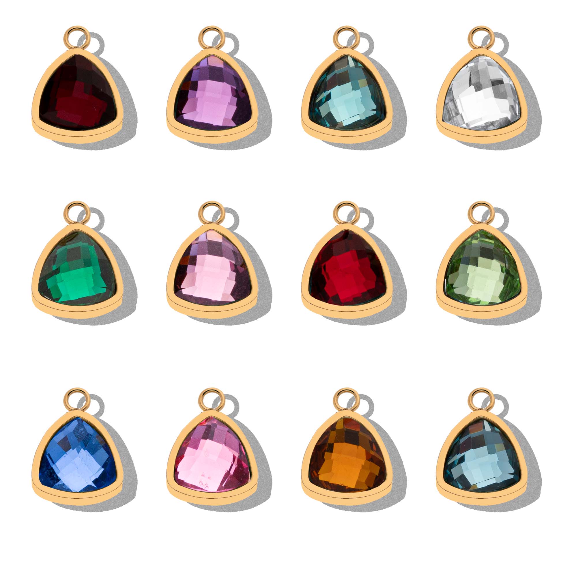 Letter & birthstone necklace gold