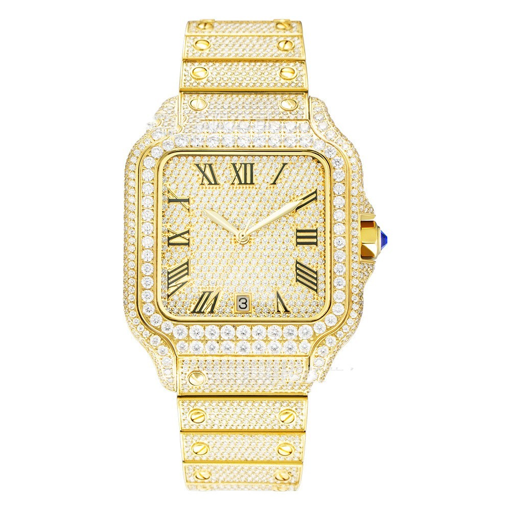 Clarity Moissanite Watch Men's Stainless Steel - Goat Corp