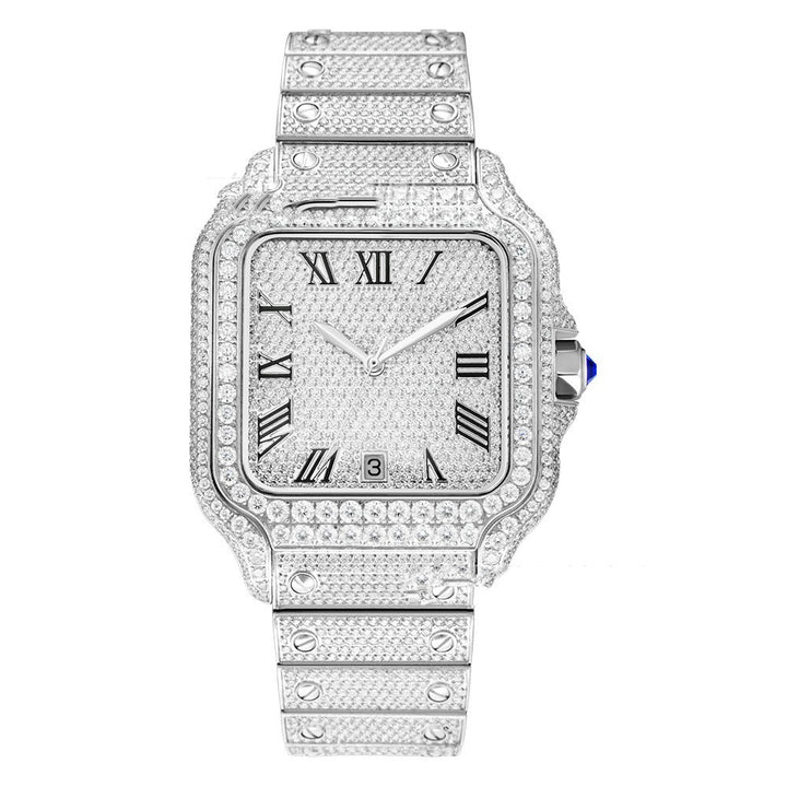Clarity Moissanite Watch Men's Stainless Steel - Goat Corp