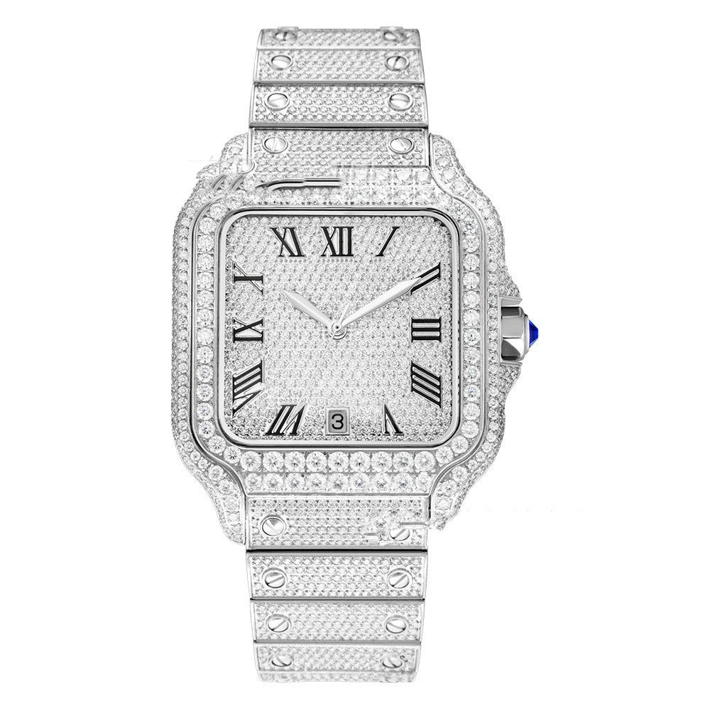 Clarity Moissanite Watch Men's Stainless Steel - Goat Corp