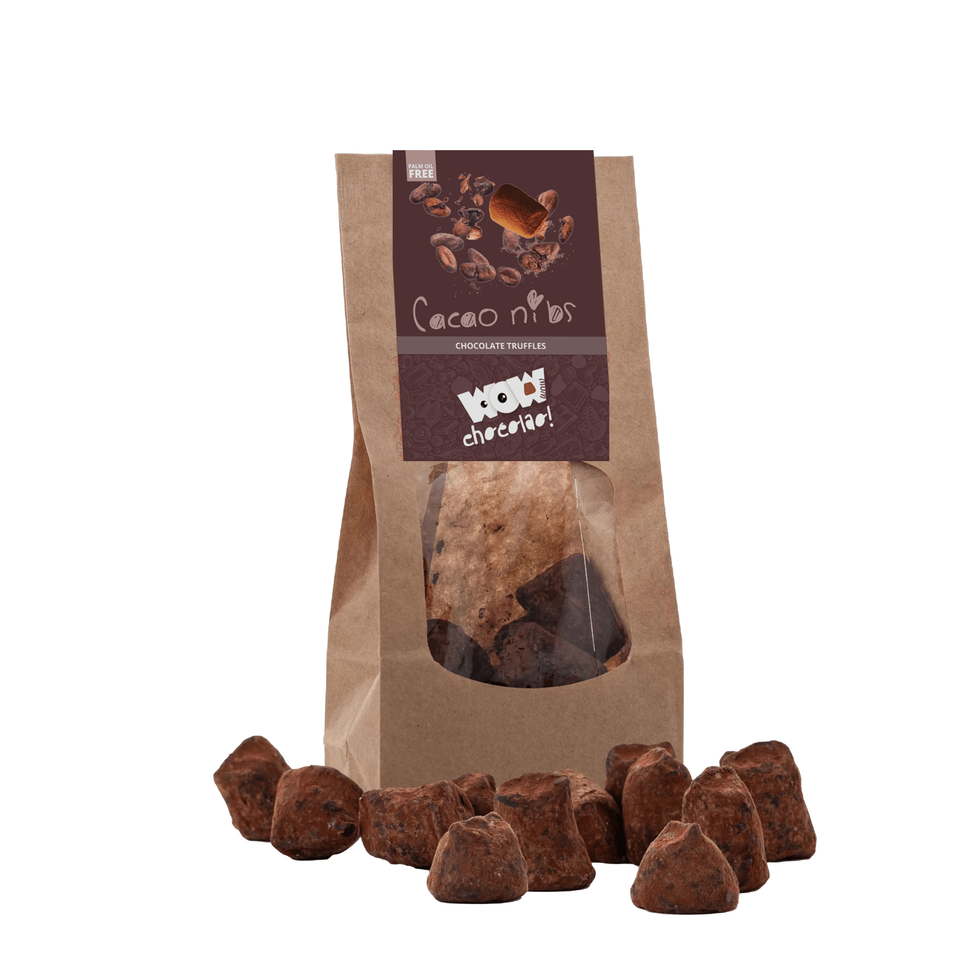 Cacao Nibs Chocolate Truffles - Biodegradable bag 130g