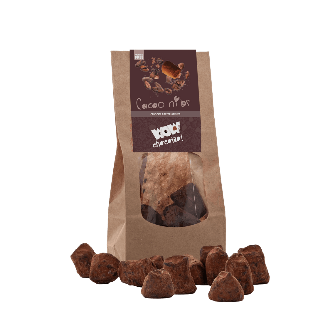 Cacao Nibs Chocolate Truffles - Biodegradable bag 130g