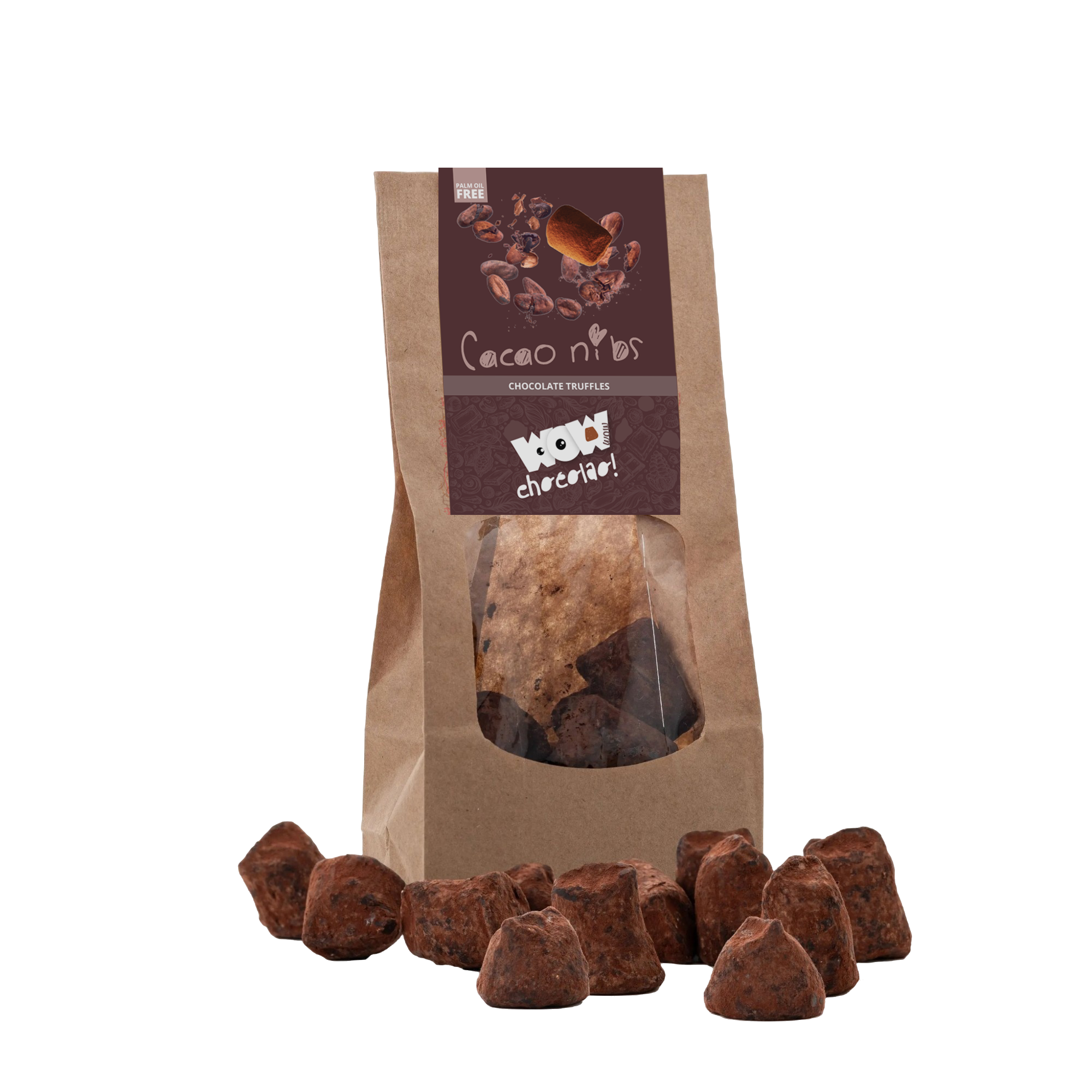 Cacao Nibs Chocolate Truffles - Biodegradable bag 130g - Goat Corp