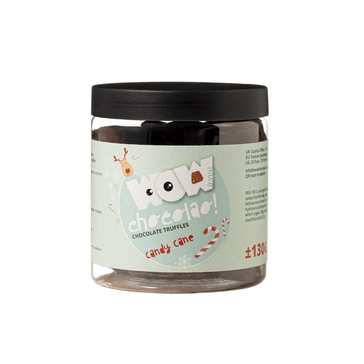 Candy Cane Christmas Truffles Gift Jar 130g | Peppermint Holiday Chocolate