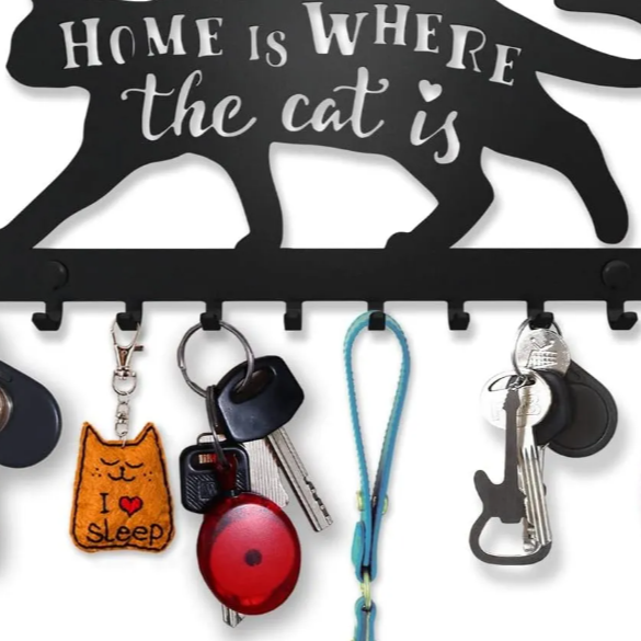 Cat hangs keys (HOME IS WHERE THE CAT IS) - Goat Corp