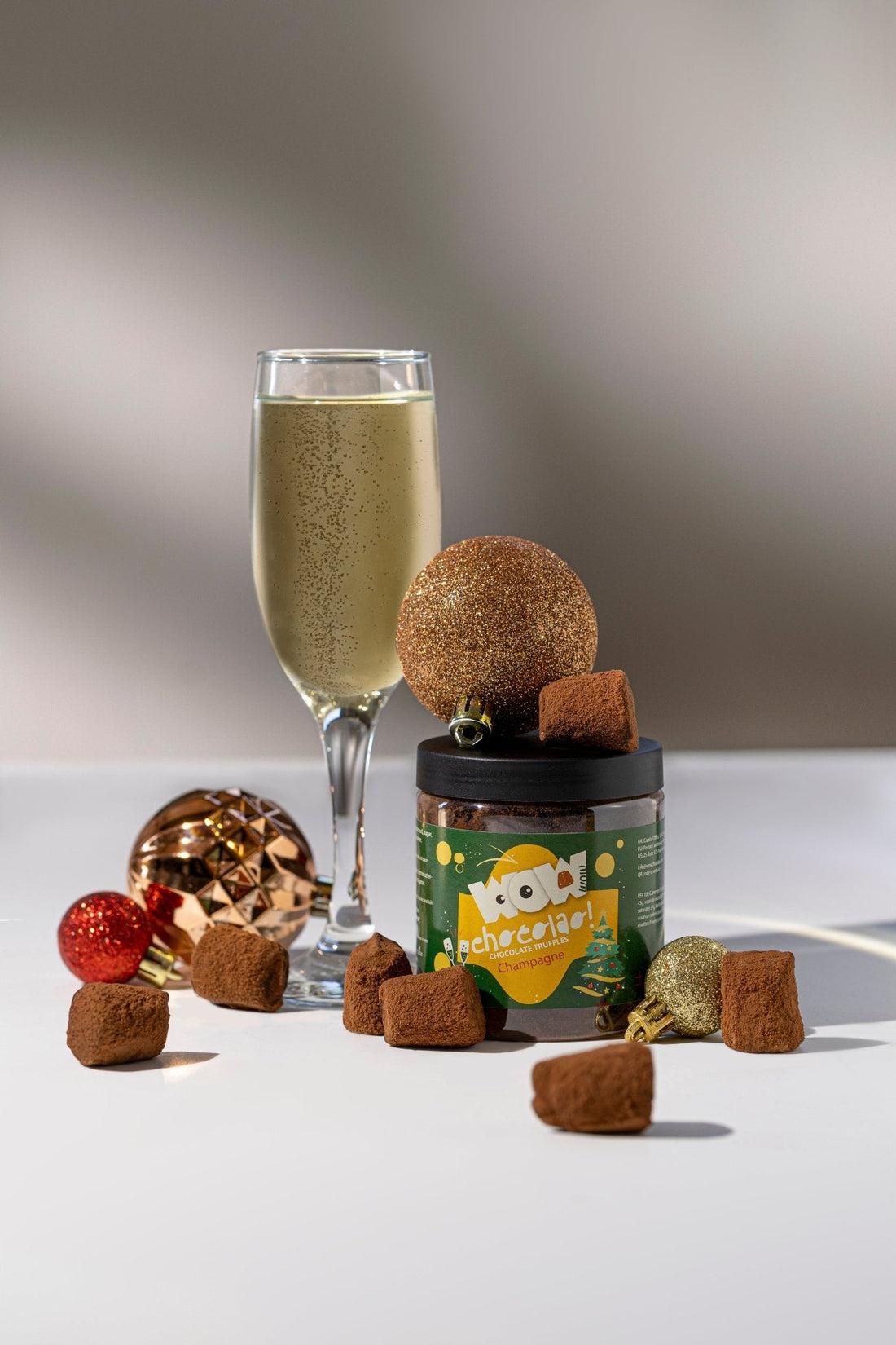 Champagne Christmas Truffles Gift Jar 130g | Sparkling Holiday Chocolate