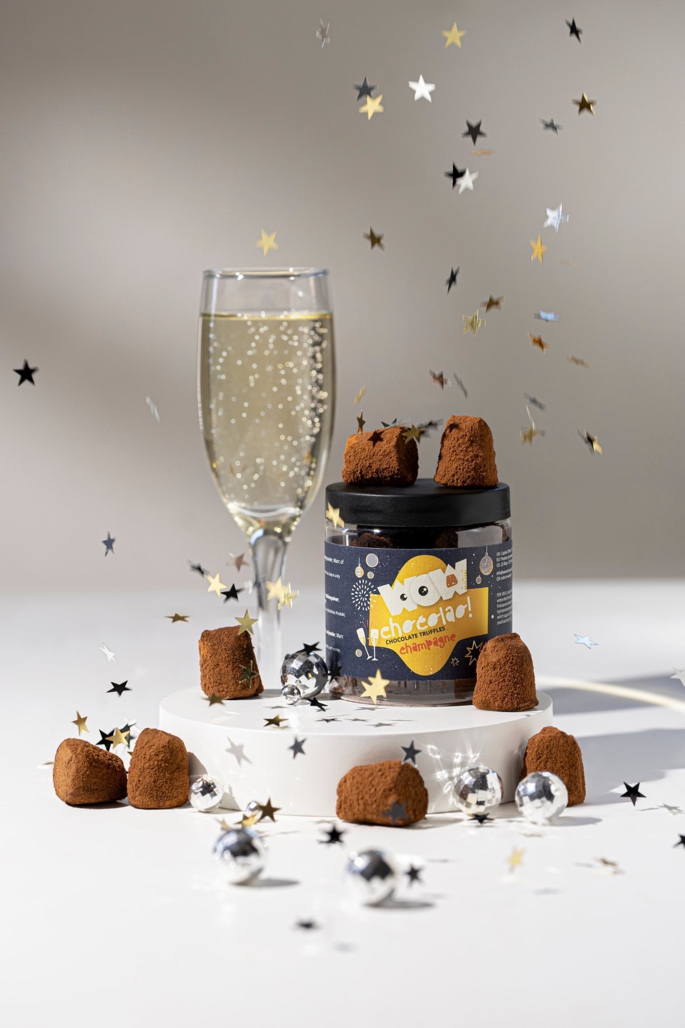 Champagne - New year Chocolate Truffles - Gifting jar 130g