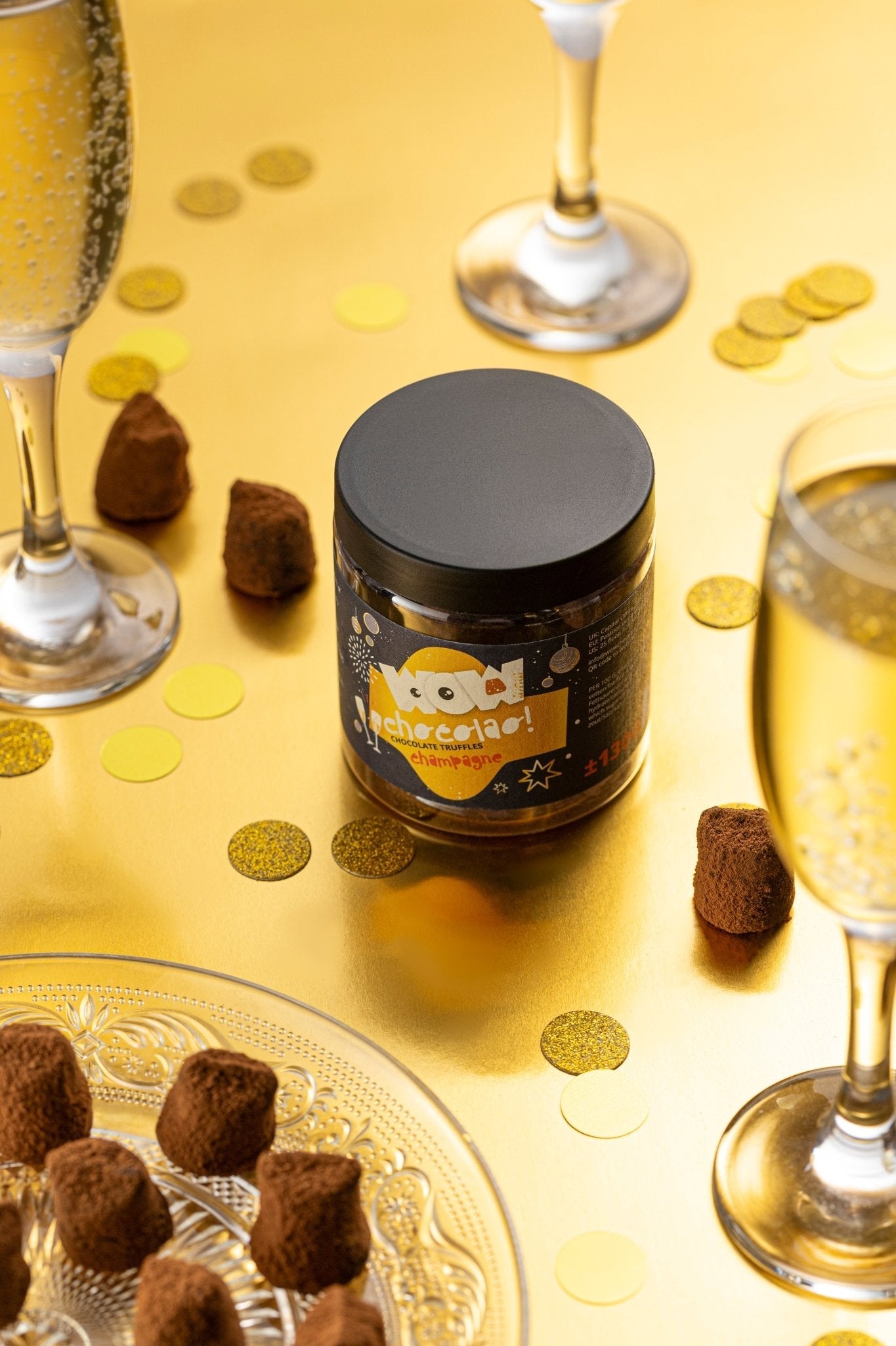 Champagne - New year Chocolate Truffles - Gifting jar 130g