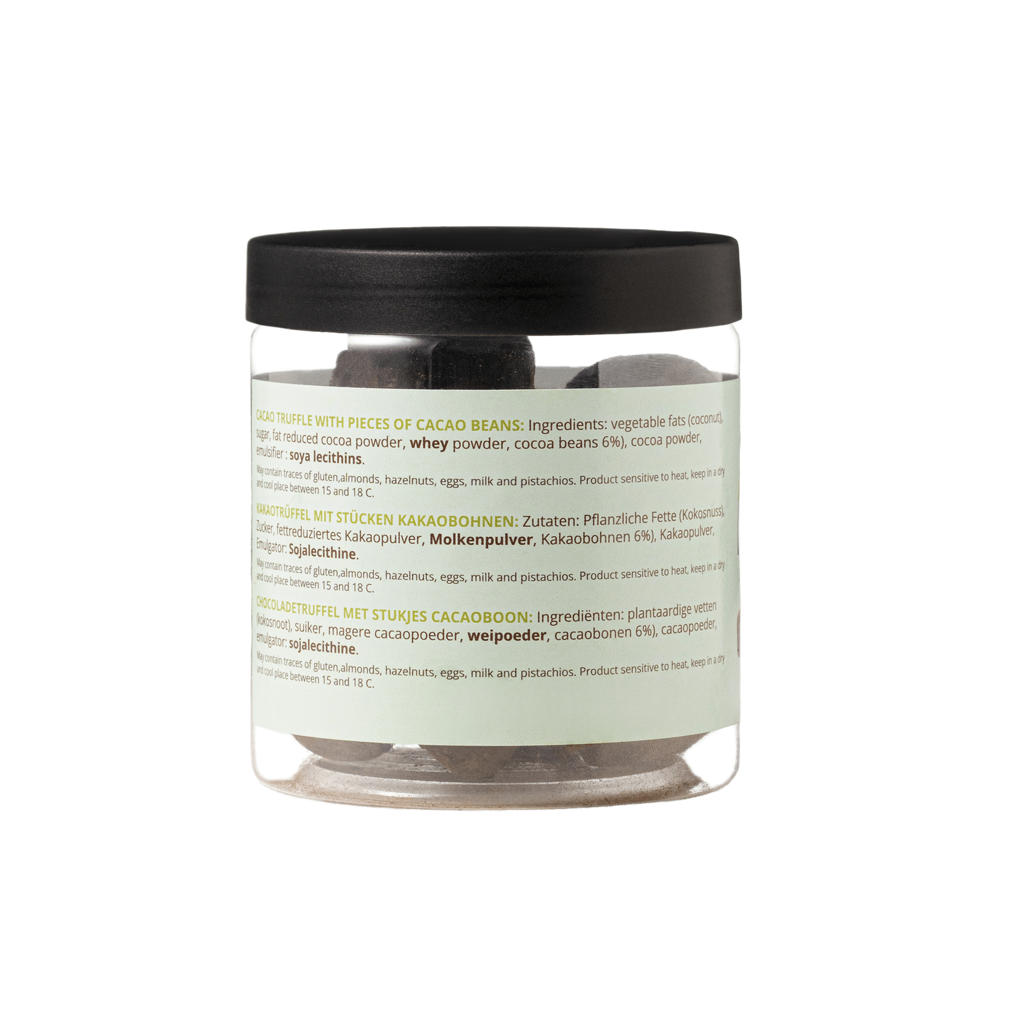 Cocoa Nibs Chocolate Truffles Gift Jar 130g | Crunchy Cocoa Chocolate