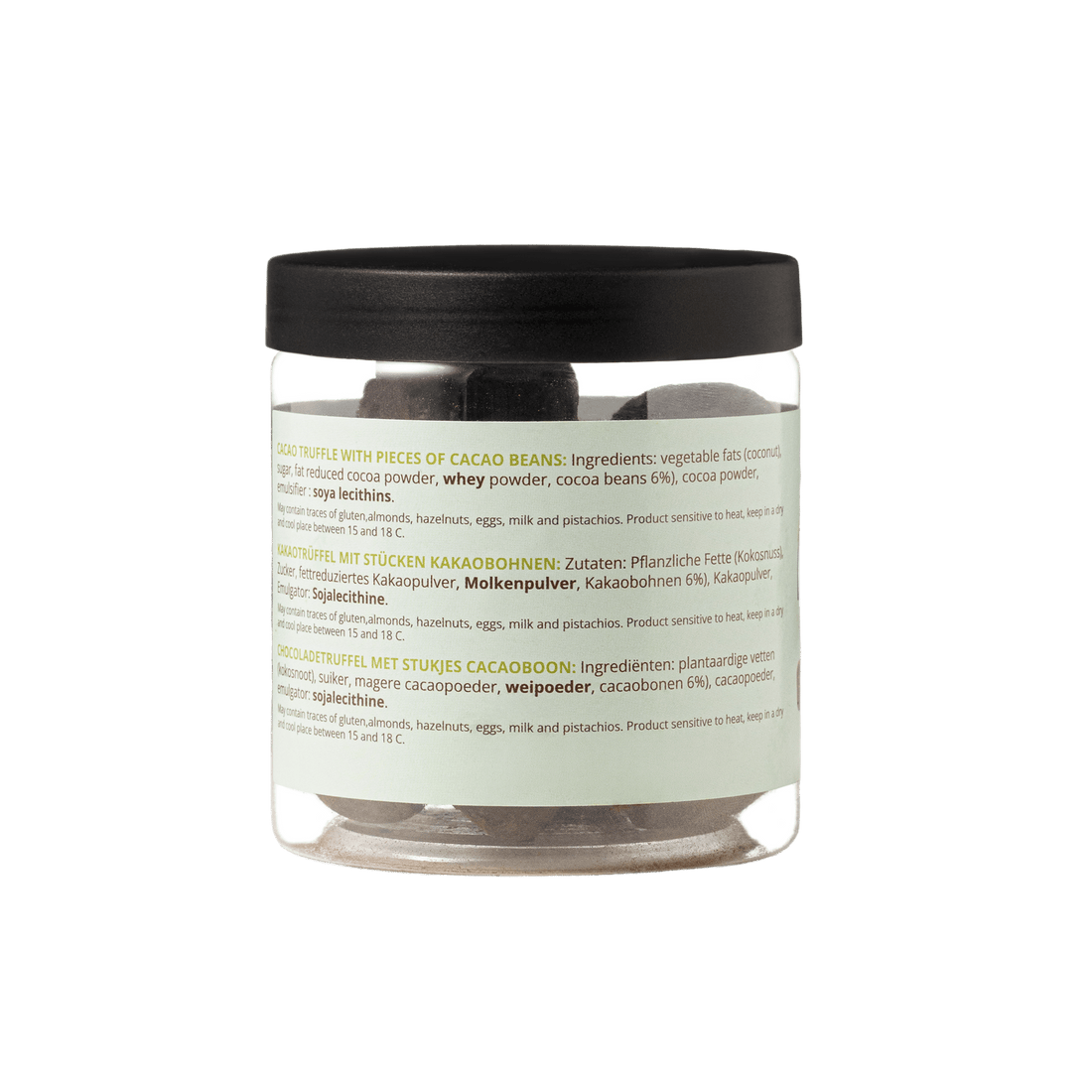 Cocoa Nibs Chocolate Truffles Gift Jar 130g | Crunchy Cocoa Chocolate