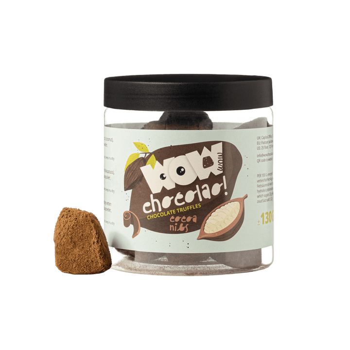 Cocoa Nibs Chocolate Truffles Gift Jar 130g | Crunchy Cocoa Chocolate