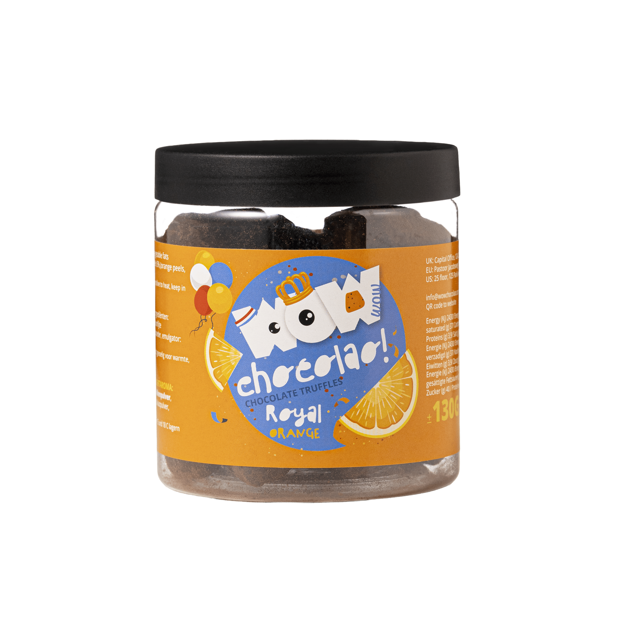 Confit Orange Kings Day Truffles Gift Jar 130g | Royal Orange Chocolate