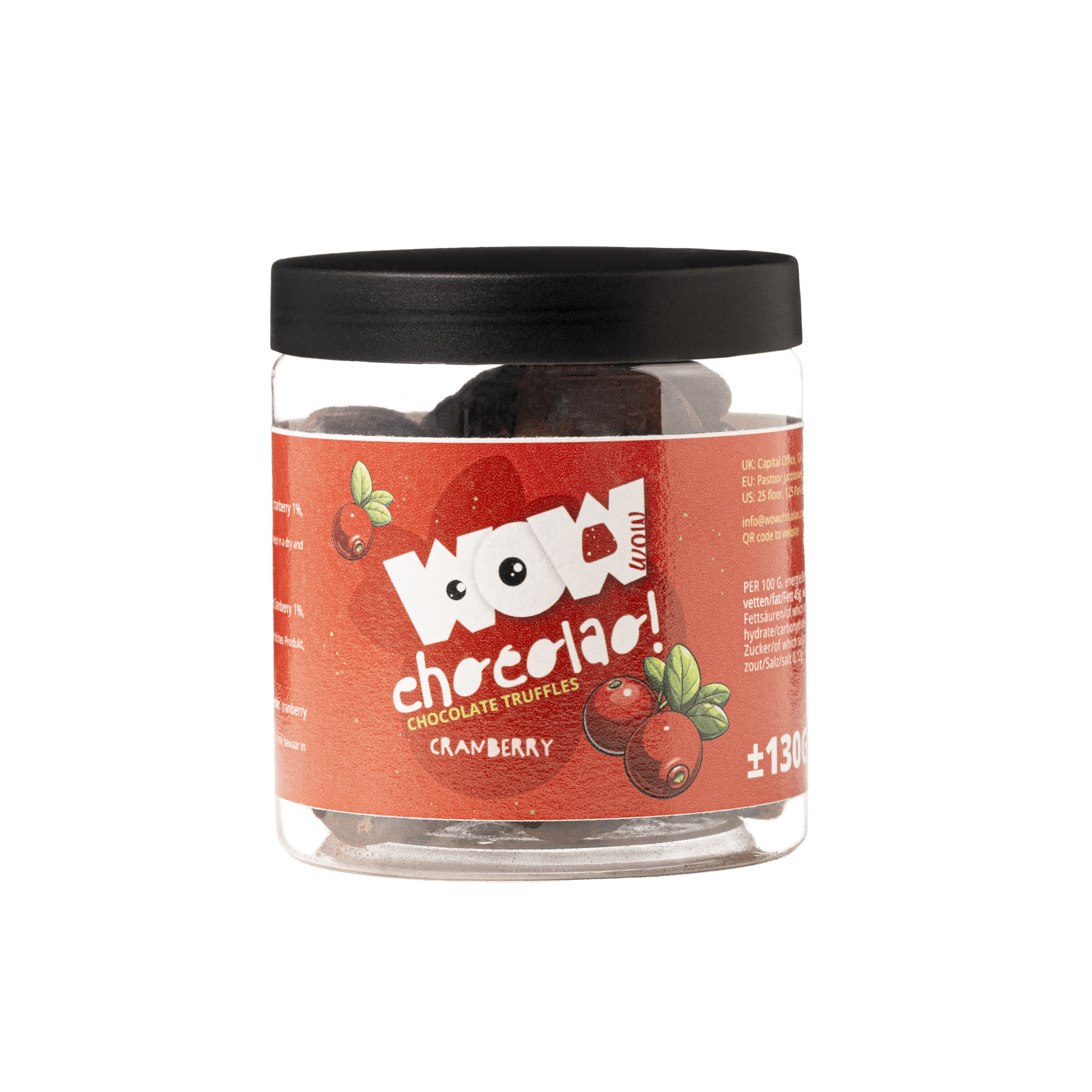 Cranberry Chocolate Truffles Gift Jar 130g | Fruity Luxury Chocolate