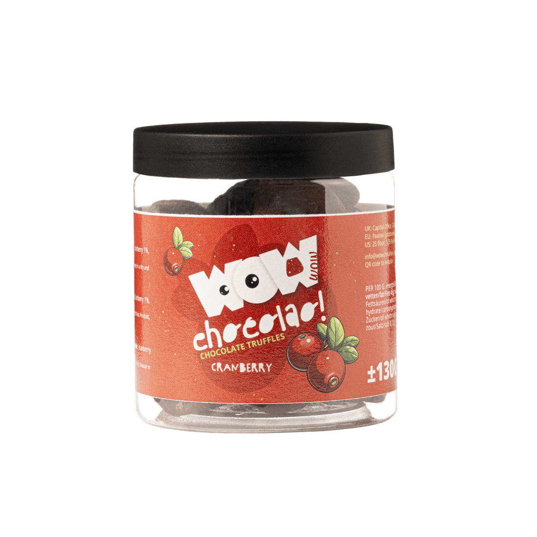 Cranberry Chocolate Truffles Gift Jar 130g | Fruity Luxury Chocolate