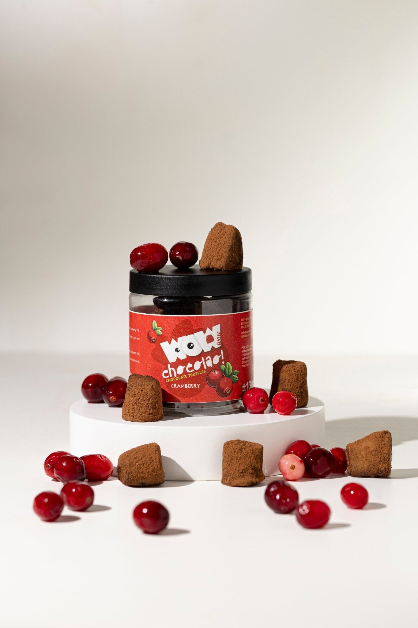 Cranberry Chocolate Truffles Gift Jar 130g | Fruity Luxury Chocolate
