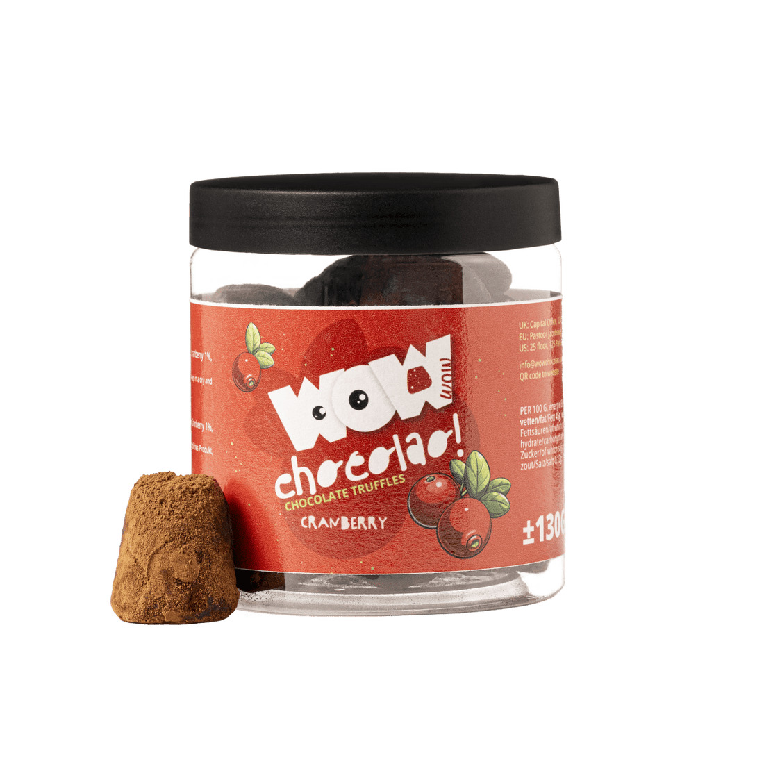 Cranberry Chocolate Truffles Gift Jar 130g | Fruity Luxury Chocolate