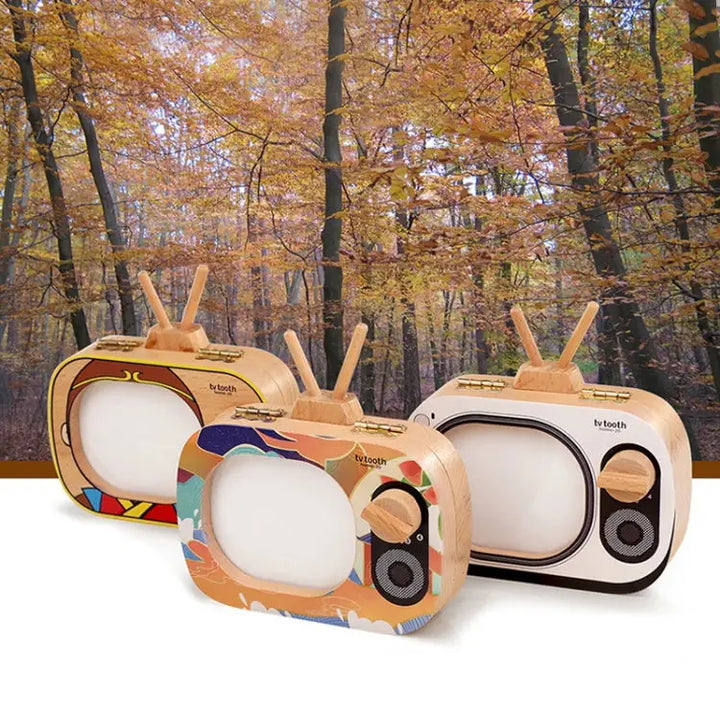 Creative Wooden Children TV Set Deciduous Tooth Preservation Box Baby Teeth Tooth House Storage Box, HC2008A, HC2008B, HC2008C