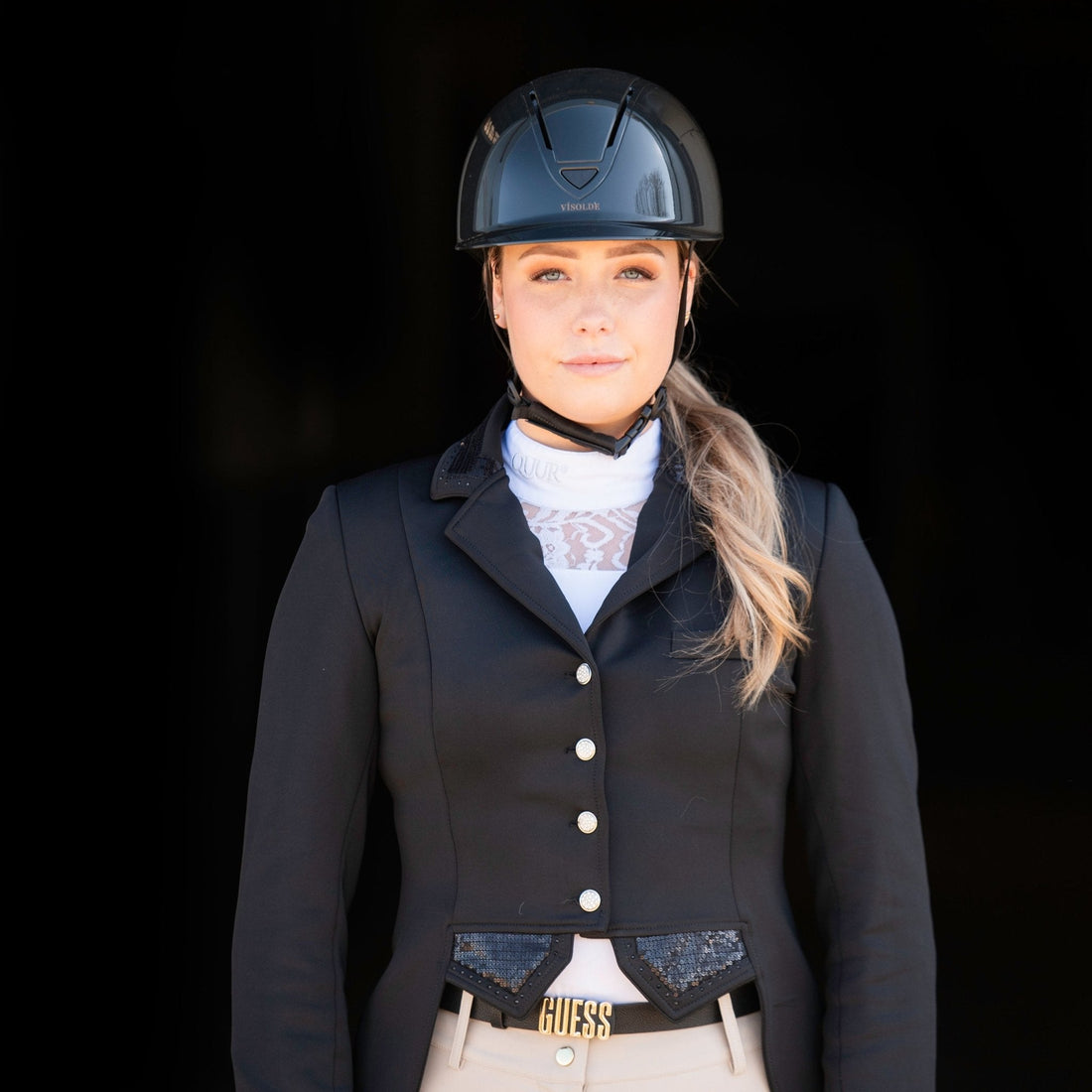 Schaal paardrijhelm Zwart