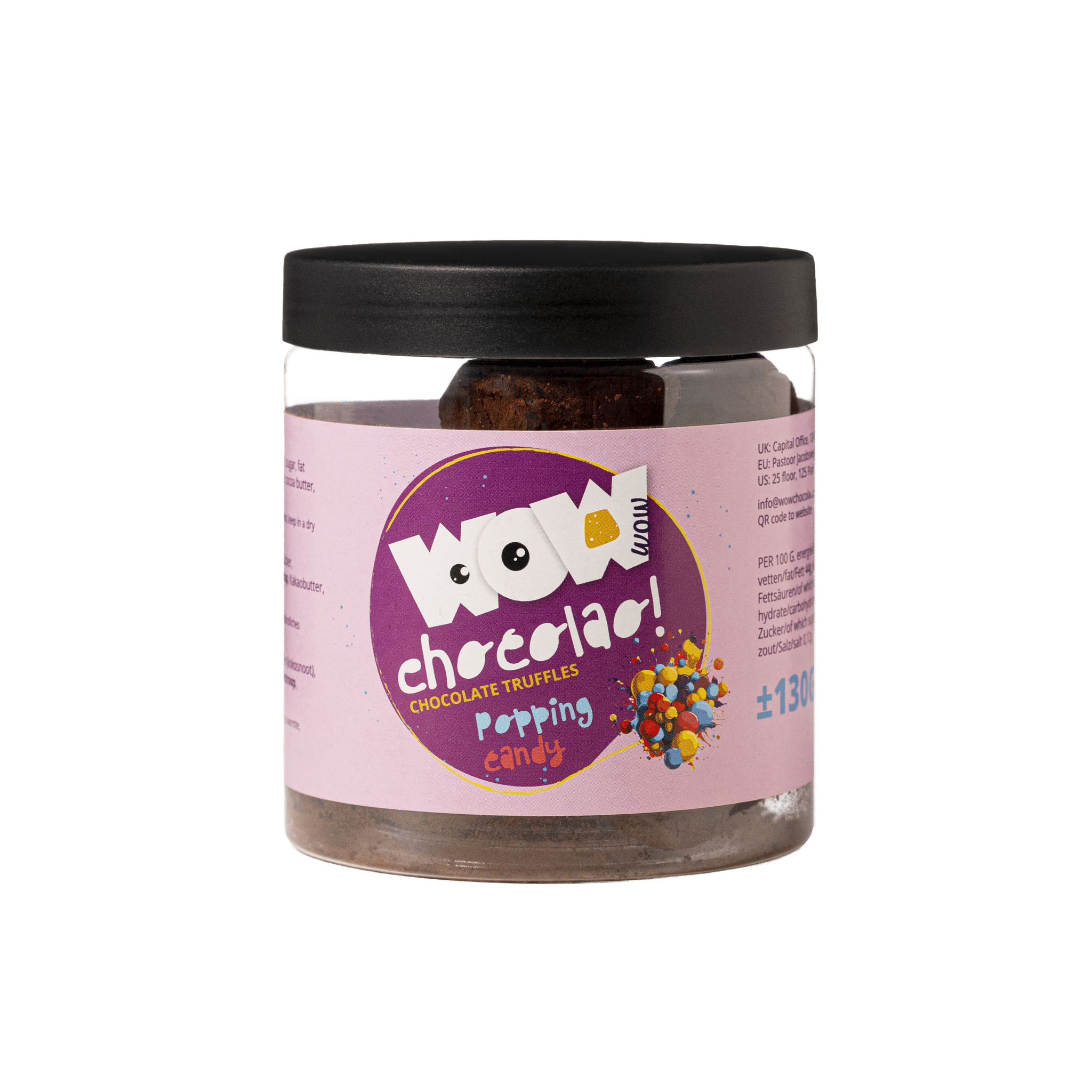 Fizzy Sugar Chocolate Truffles Gift Jar 130g | Popping Candy Chocolate