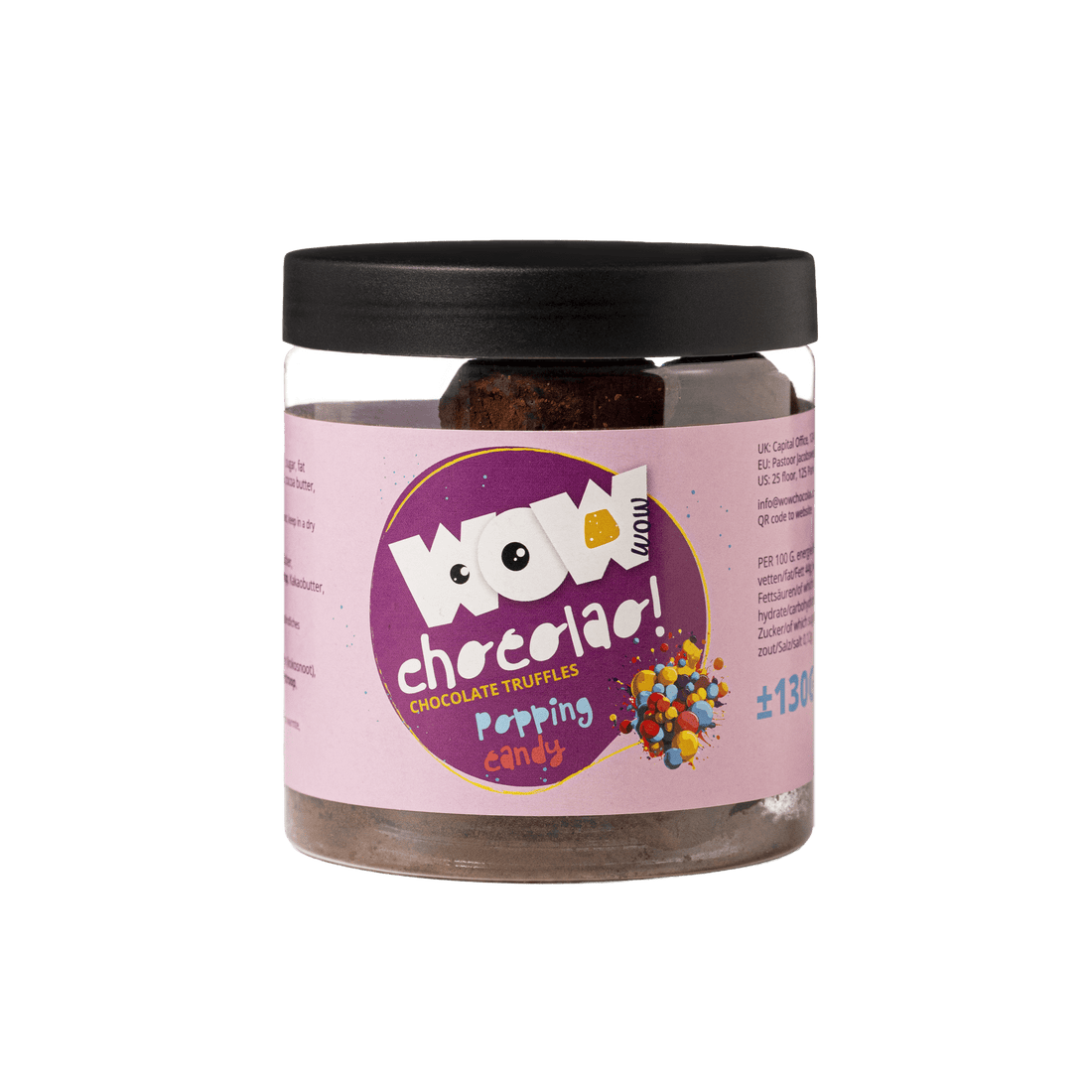 Fizzy Sugar Chocolate Truffles Gift Jar 130g | Popping Candy Chocolate