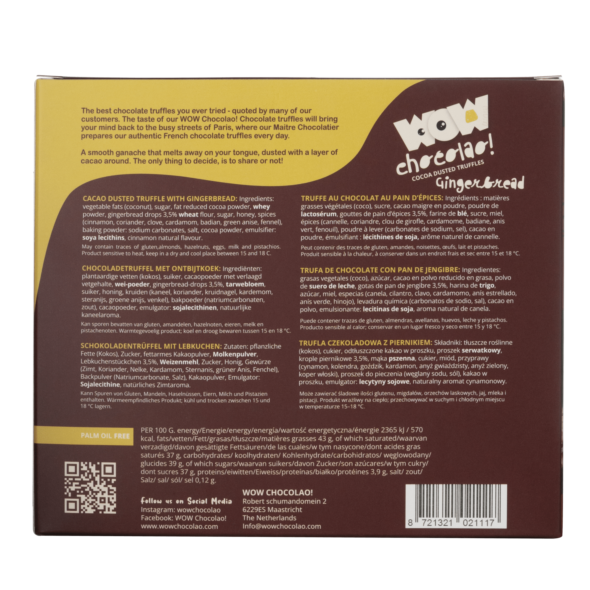 Gingerbread Chocolate Truffles XL Box 250g | Cozy Spiced Christmas Chocolate