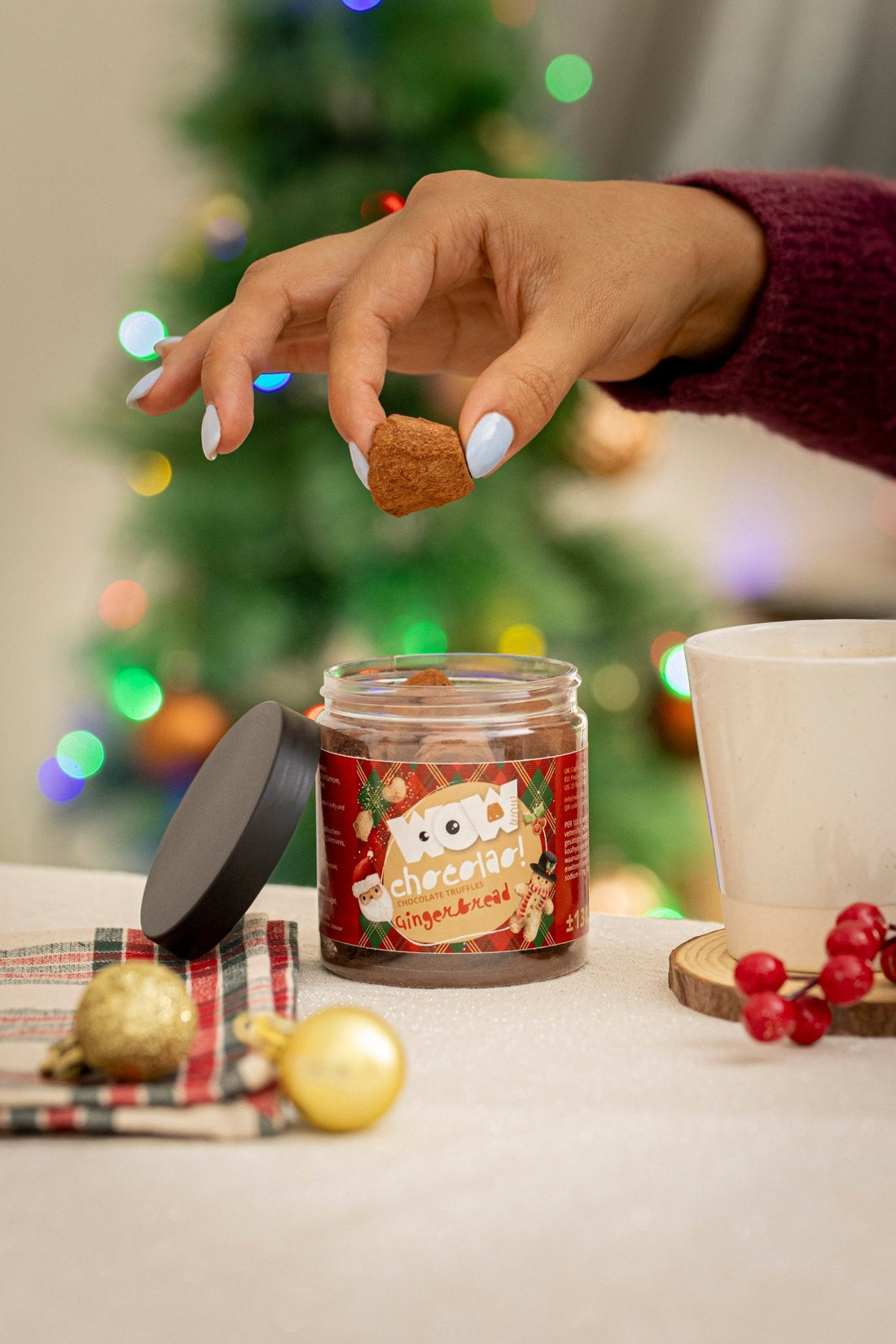 Gingerbread Christmas Truffles Gift Jar 130g | Cozy Holiday Chocolate