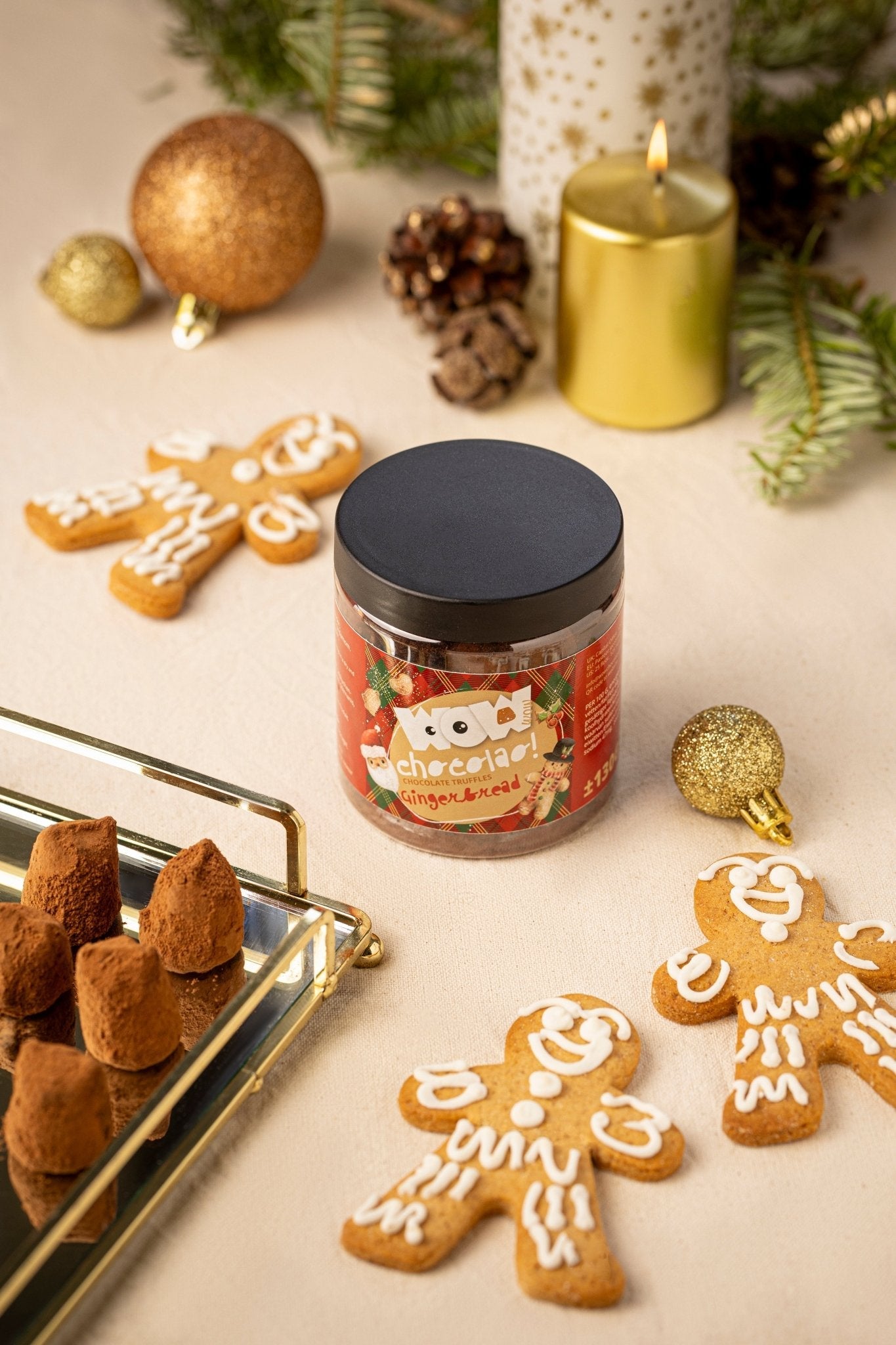 Gingerbread Christmas Truffles Gift Jar 130g | Cozy Holiday Chocolate