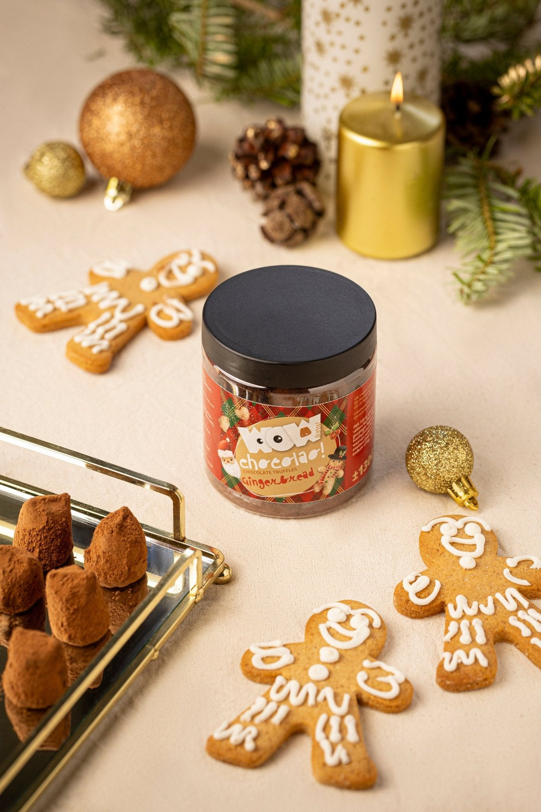 Gingerbread Christmas Truffles Gift Jar 130g | Cozy Holiday Chocolate
