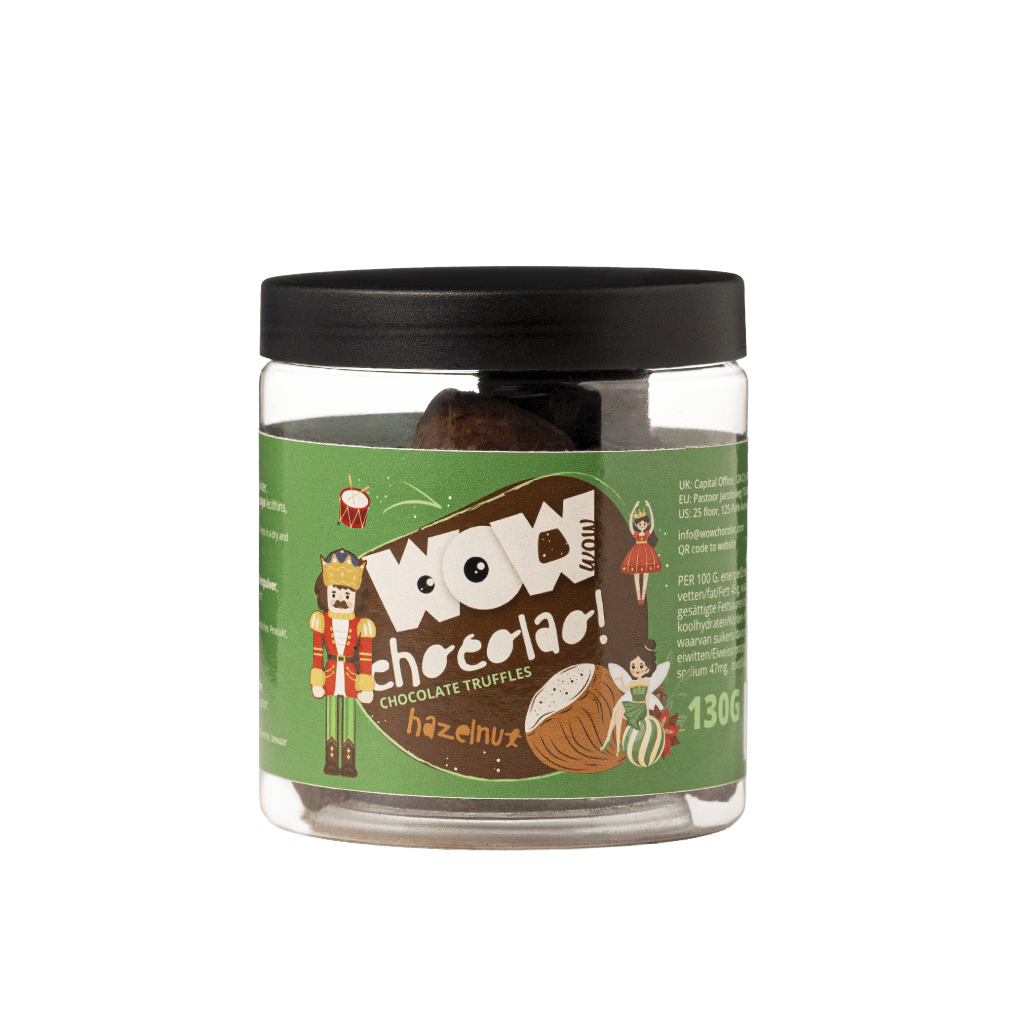 Hazelnut Christmas Truffles Gift Jar 130g | Festive Nut Chocolate