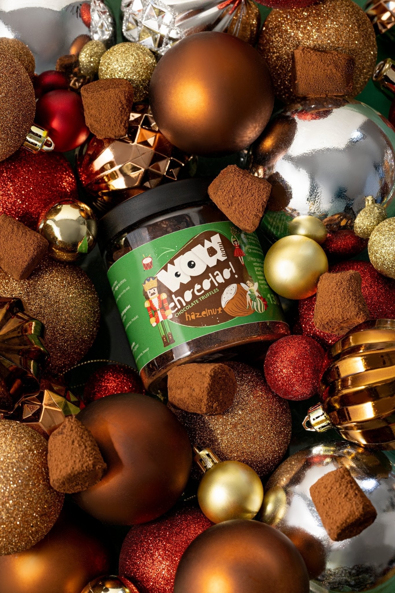 Hazelnut Christmas Truffles Gift Jar 130g | Festive Nut Chocolate
