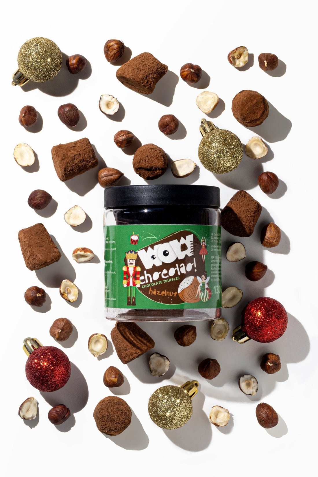 Hazelnut Christmas Truffles Gift Jar 130g | Festive Nut Chocolate