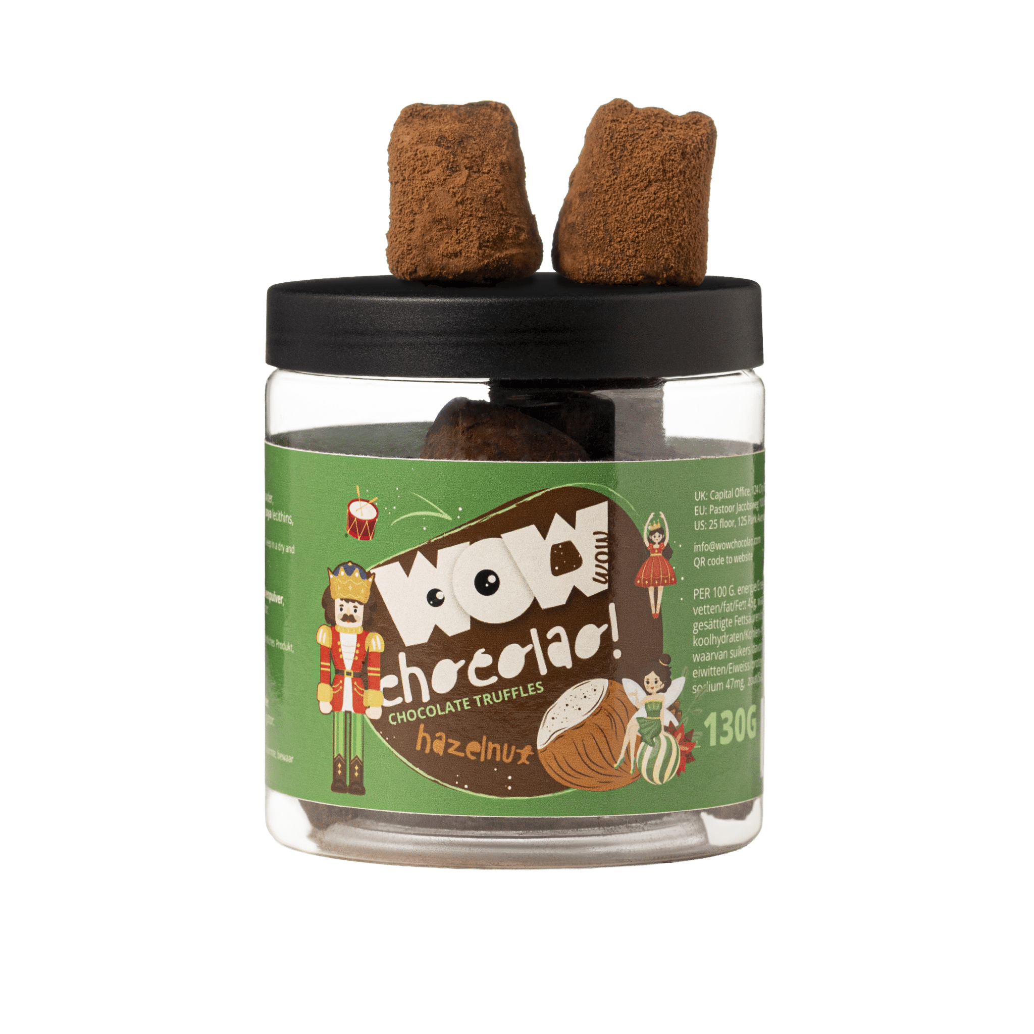 Hazelnut Christmas Truffles Gift Jar 130g | Festive Nut Chocolate