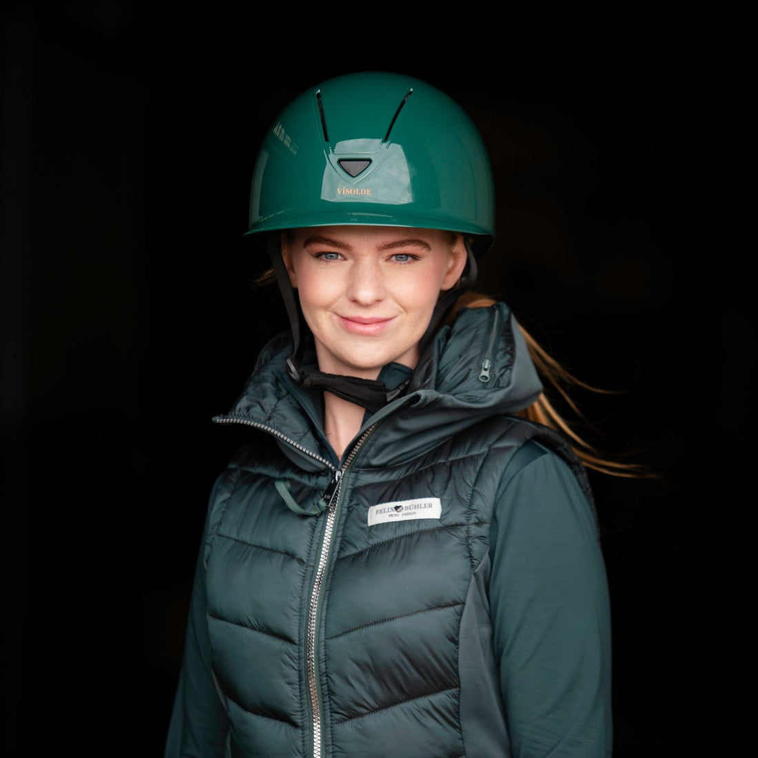 Schaal paardrijhelm Donkergroen