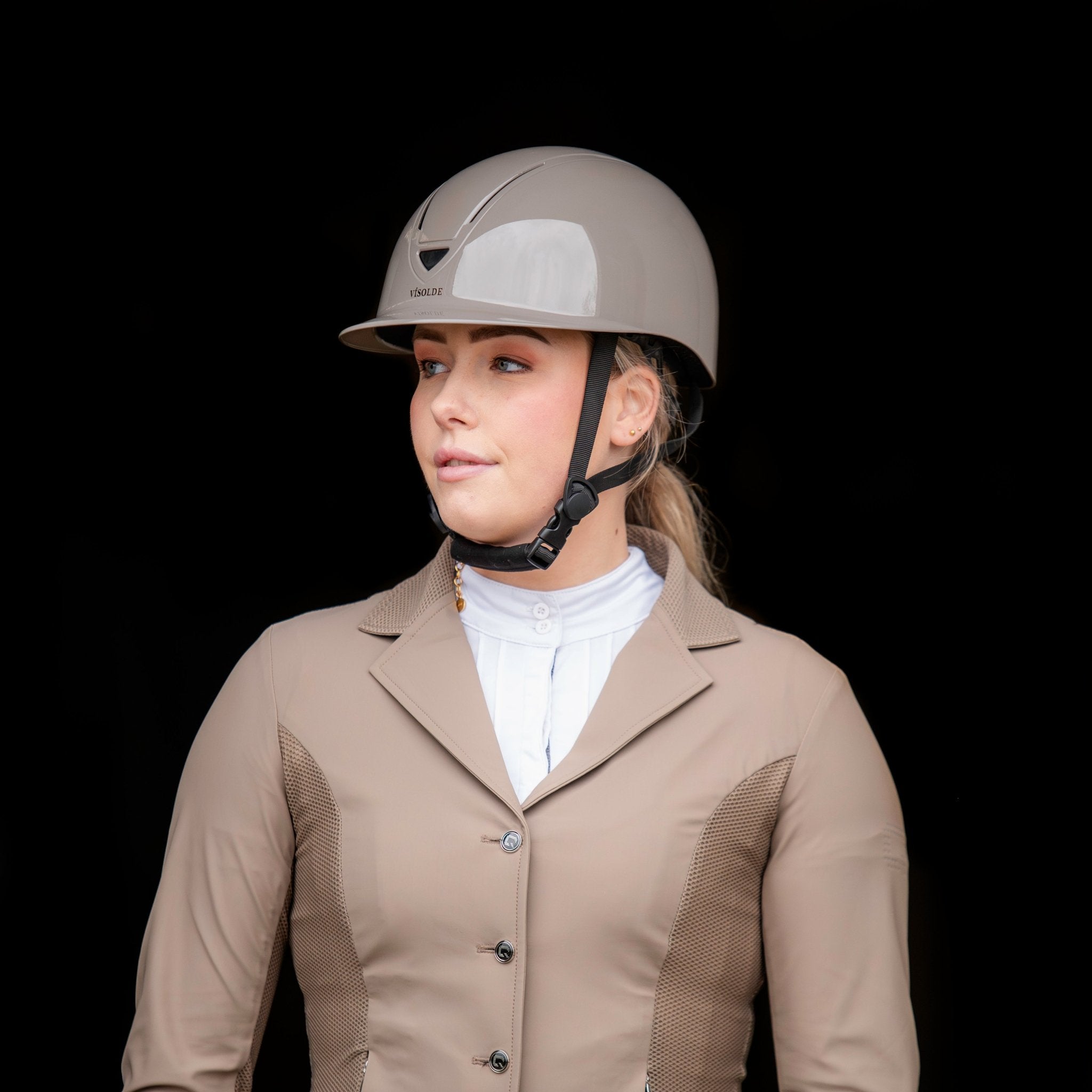 Schaal paardrijhelm Taupe